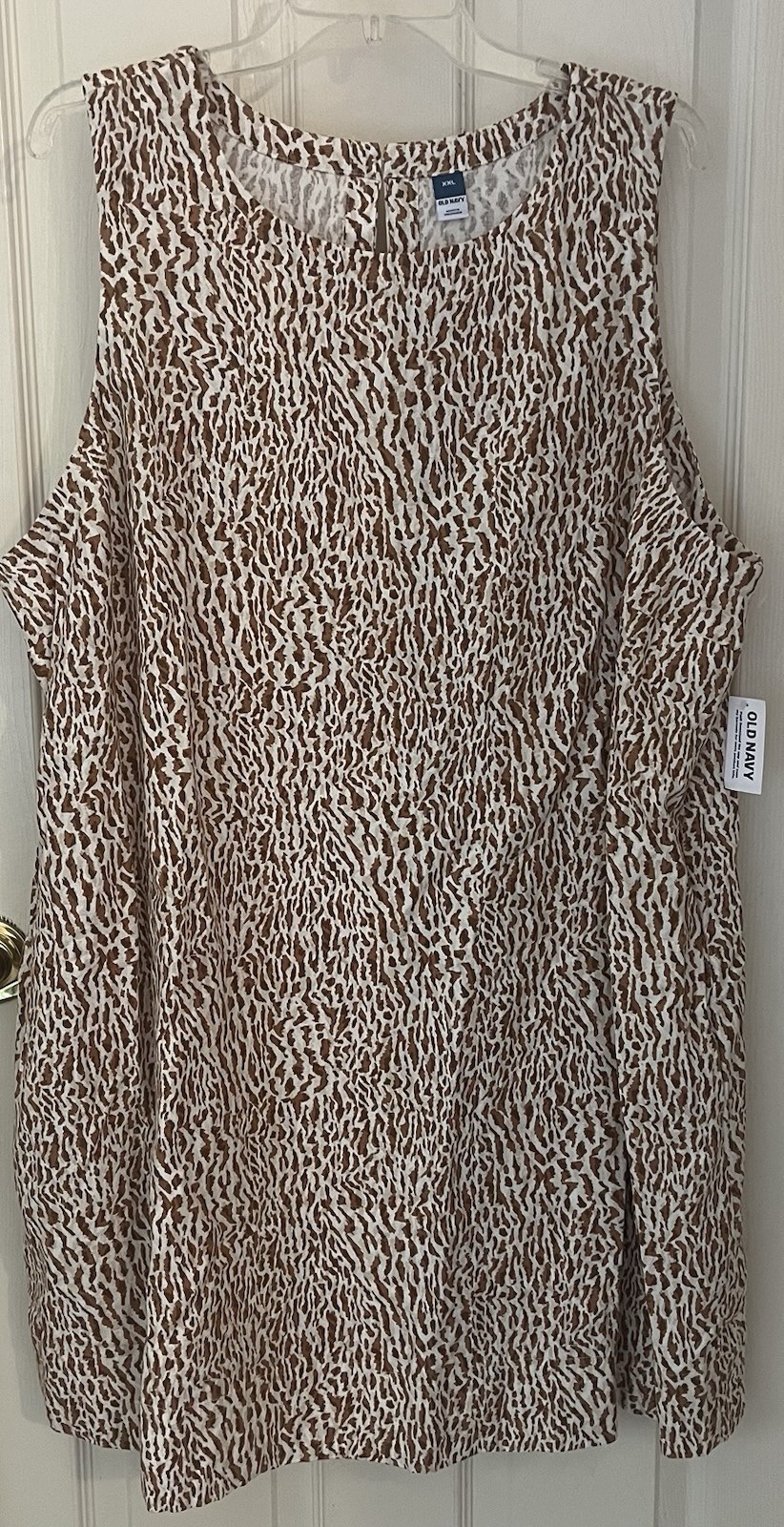 Cheetah All Over Print Linen-Blend Mini Shift Dress AP2 Layer Women’s XXL NWT