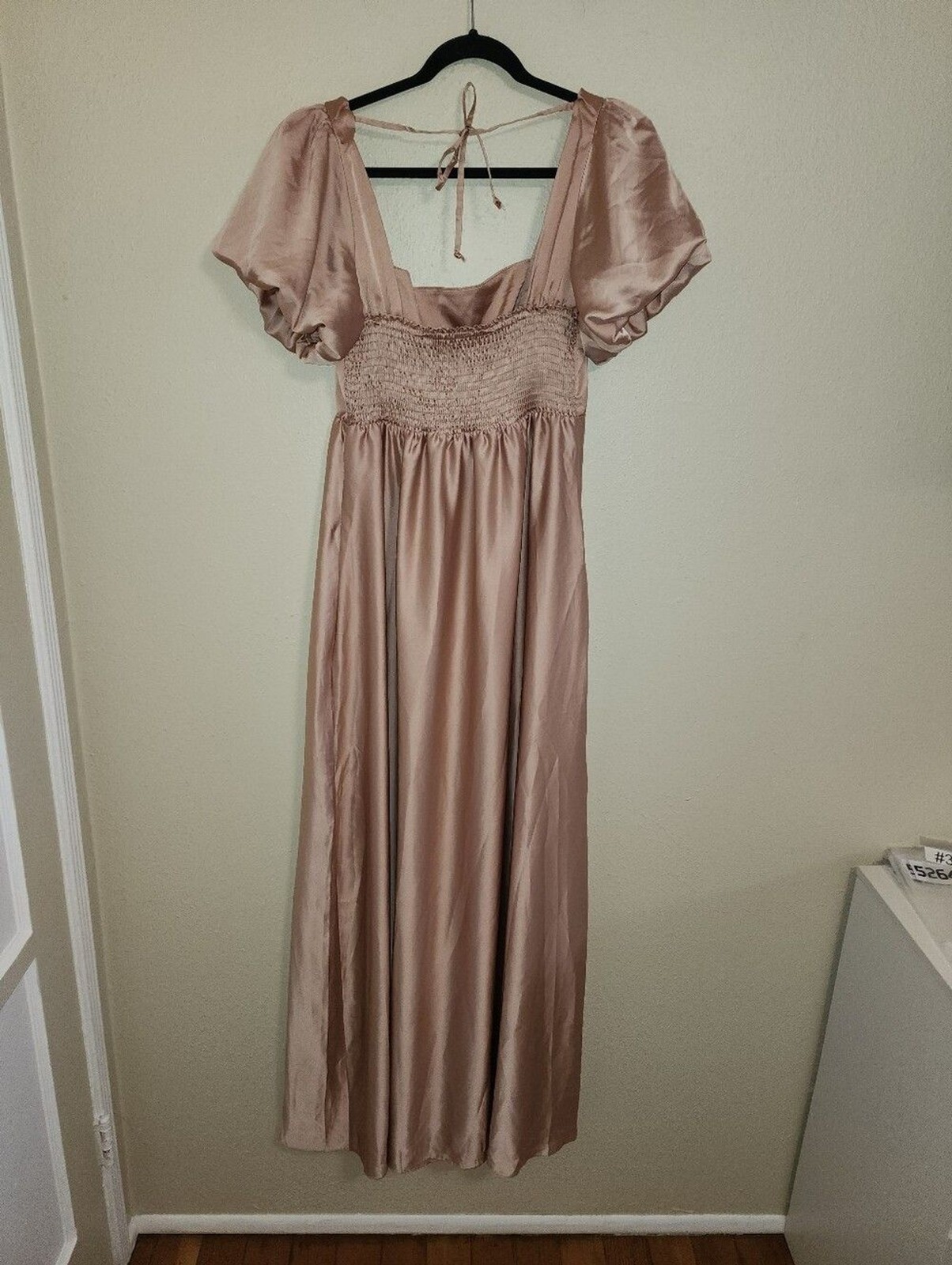 Show Me Your MuMu Nora Rose Gold Luxe Satin Maxi Dress XL Wedding Party Formal