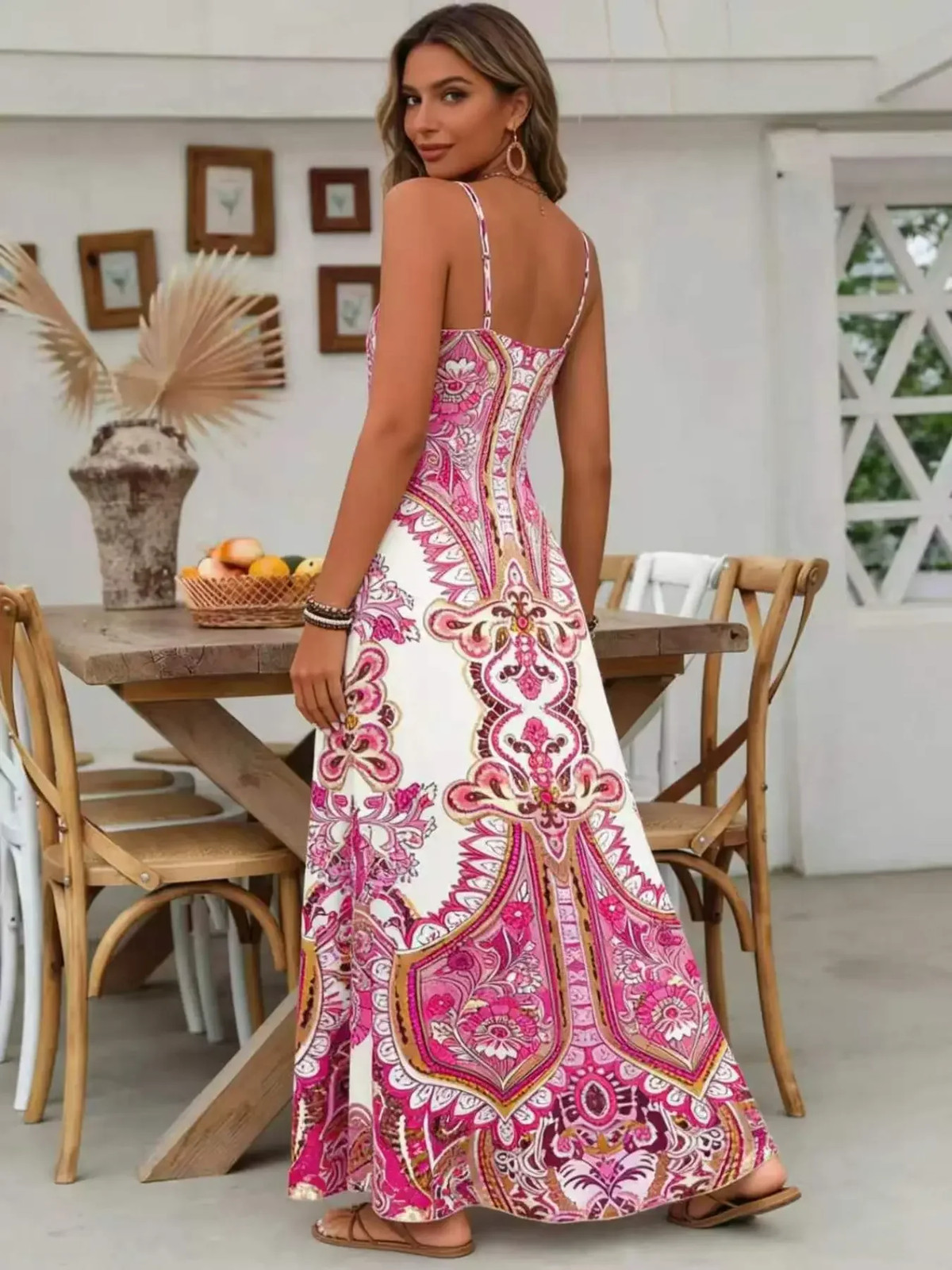Chic Vintage Floral Print Maxi Dress