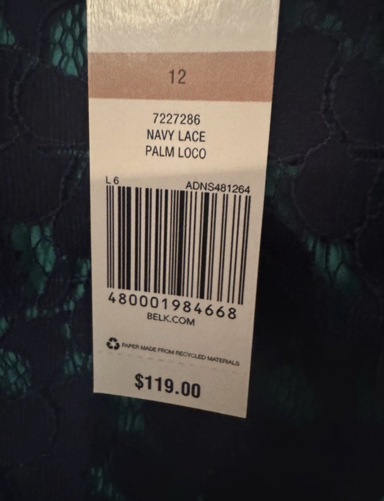 NWT Cynthia Rowley Lace Overlay Dress Size 12