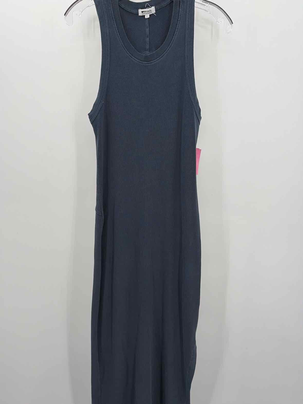 Pre-Owned LA Made Navy Size Large Maxi Sleeveless Dress
