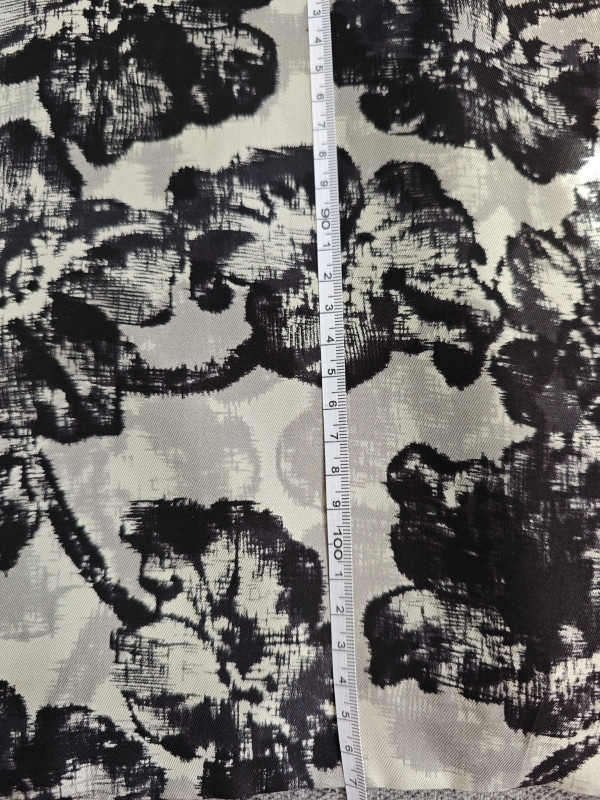LK Bennett Designer Silk Dress Graphic Floral Black Gray UK6/US2/EU34