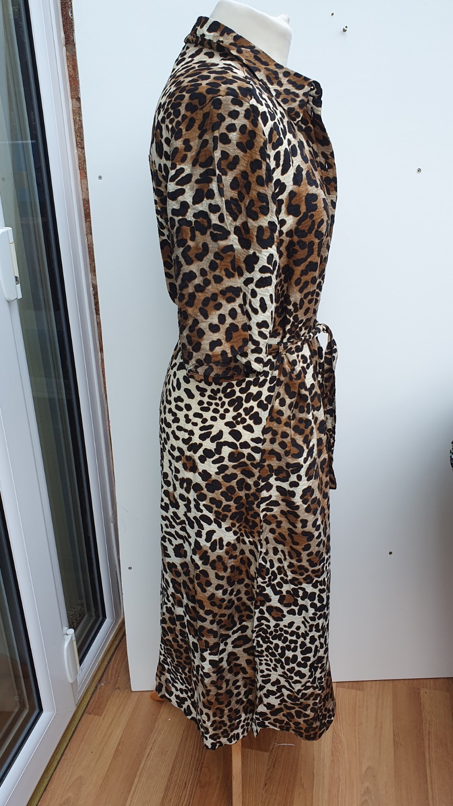 JDY Midi Shirt Dress Half Sleeve Animal Multi Barbara New Size Small