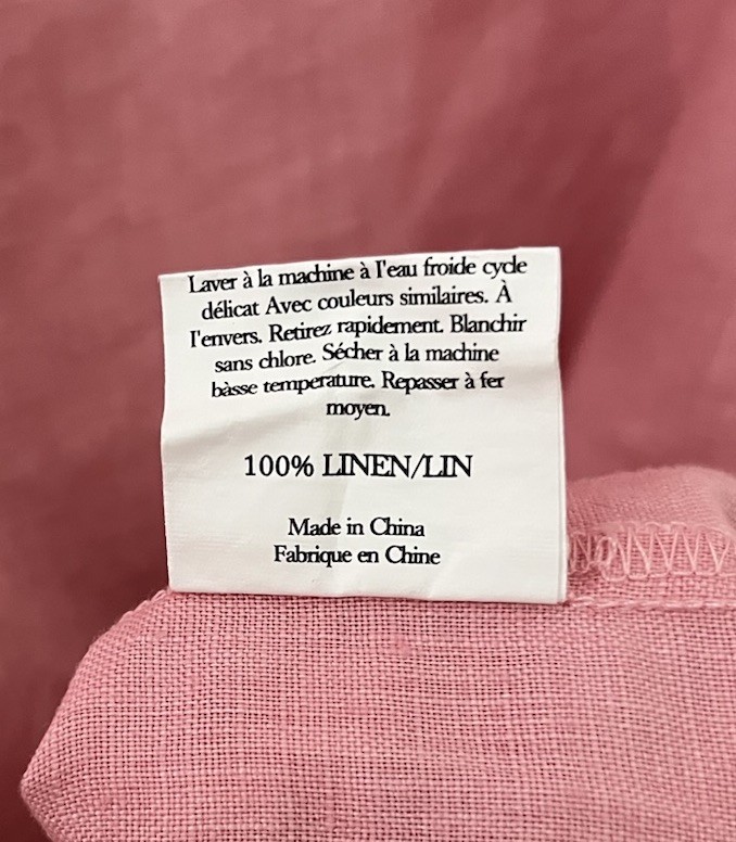 Grae Cove Women’s Dress Pink Linen Short Sleeve Lagenlook Size Medium Spring