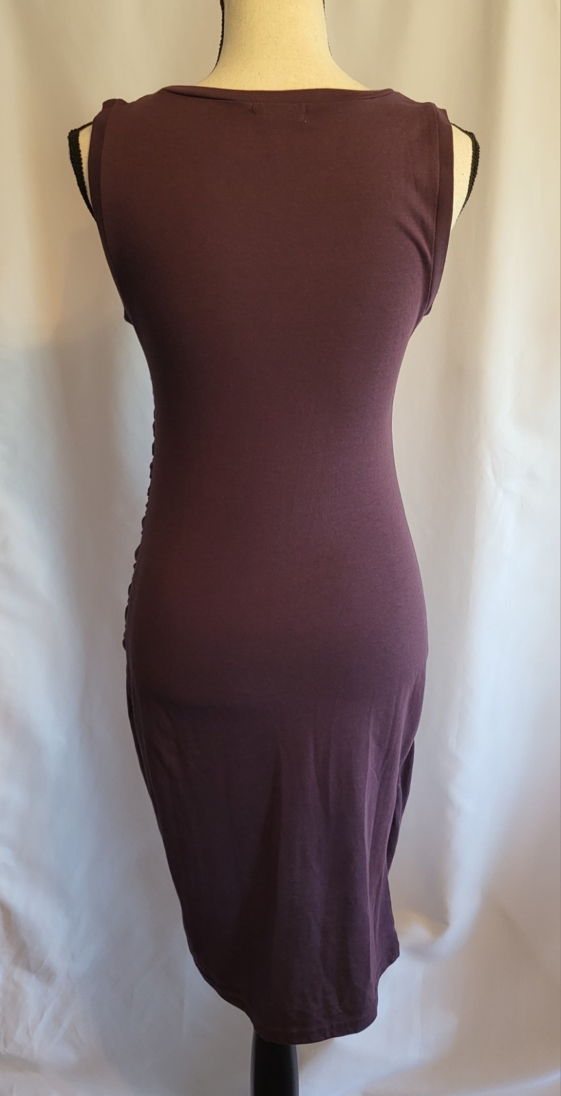LEITH Nordstrom Sleeveless Ruched Bodycon Dress Purple/Plum Stretch Size M