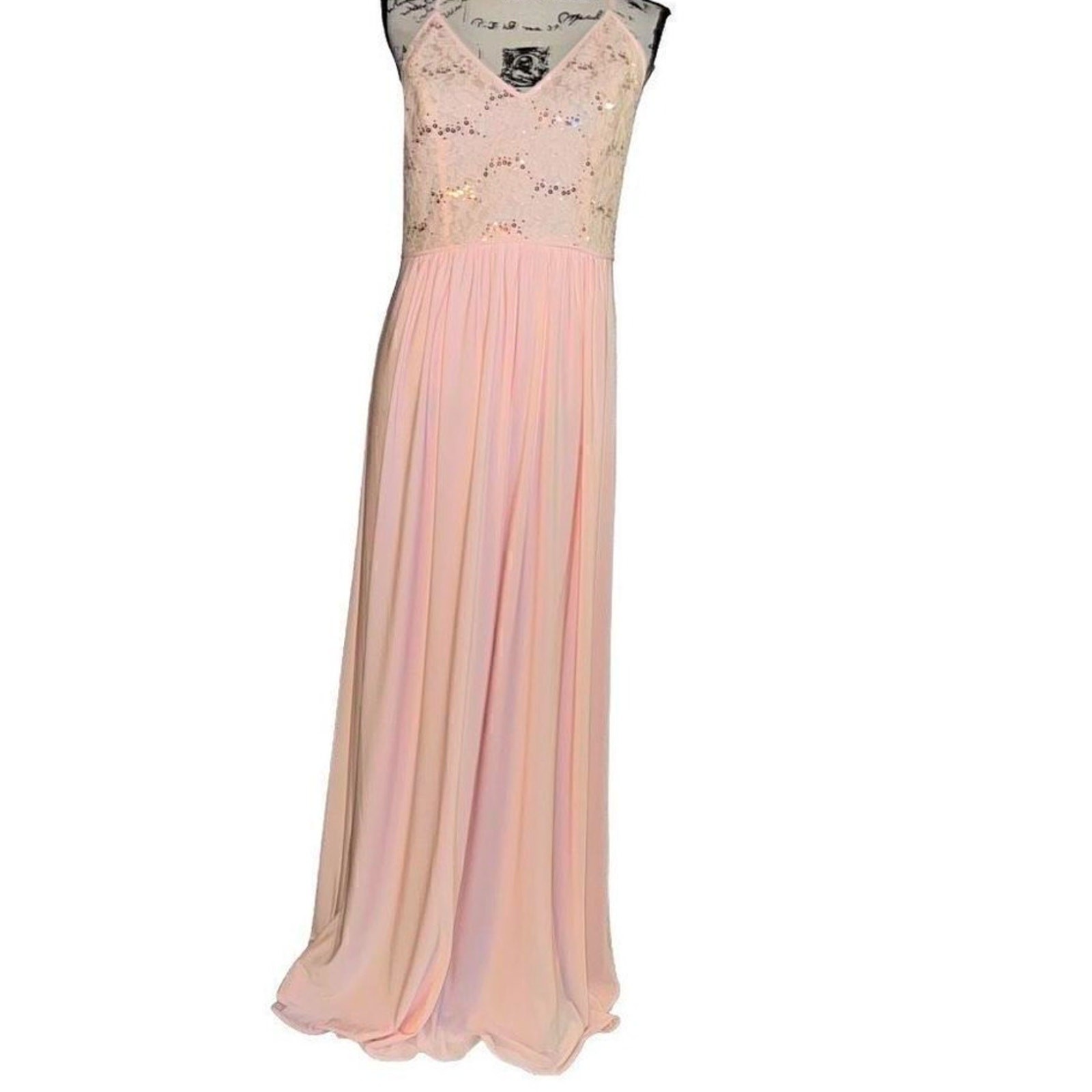 DB Studio light peachy pink long formal dress New 12