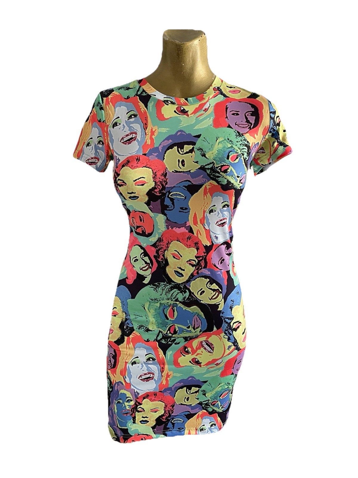 Fabulous NWT POP ART Marilyn Italian Designer Inspired Mini Dress Size Small