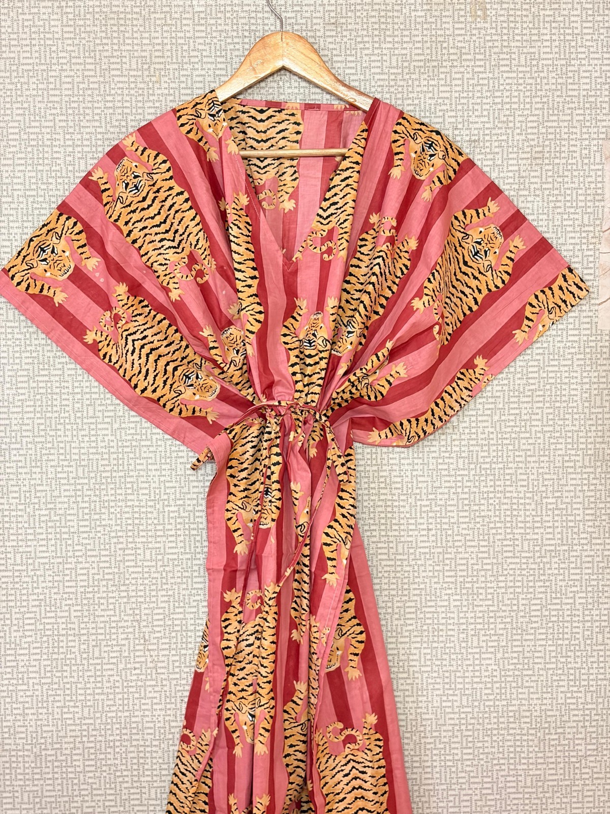 Indian Vintage 100% Cotton Long Beach Maxi Kaftan Dress One Size Caftan Kimono