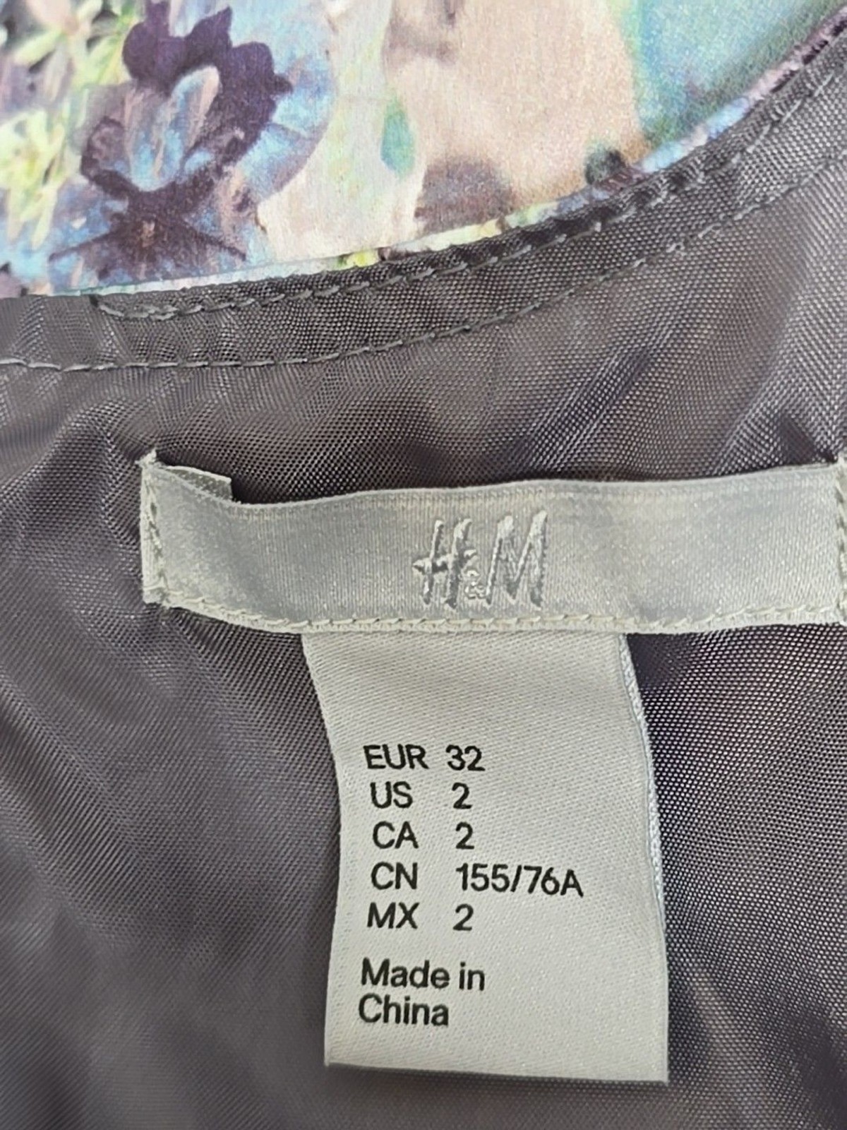 H&M Womens Dress Size 2 Floral Sheath Pockets Cap Sleeve Lined Career