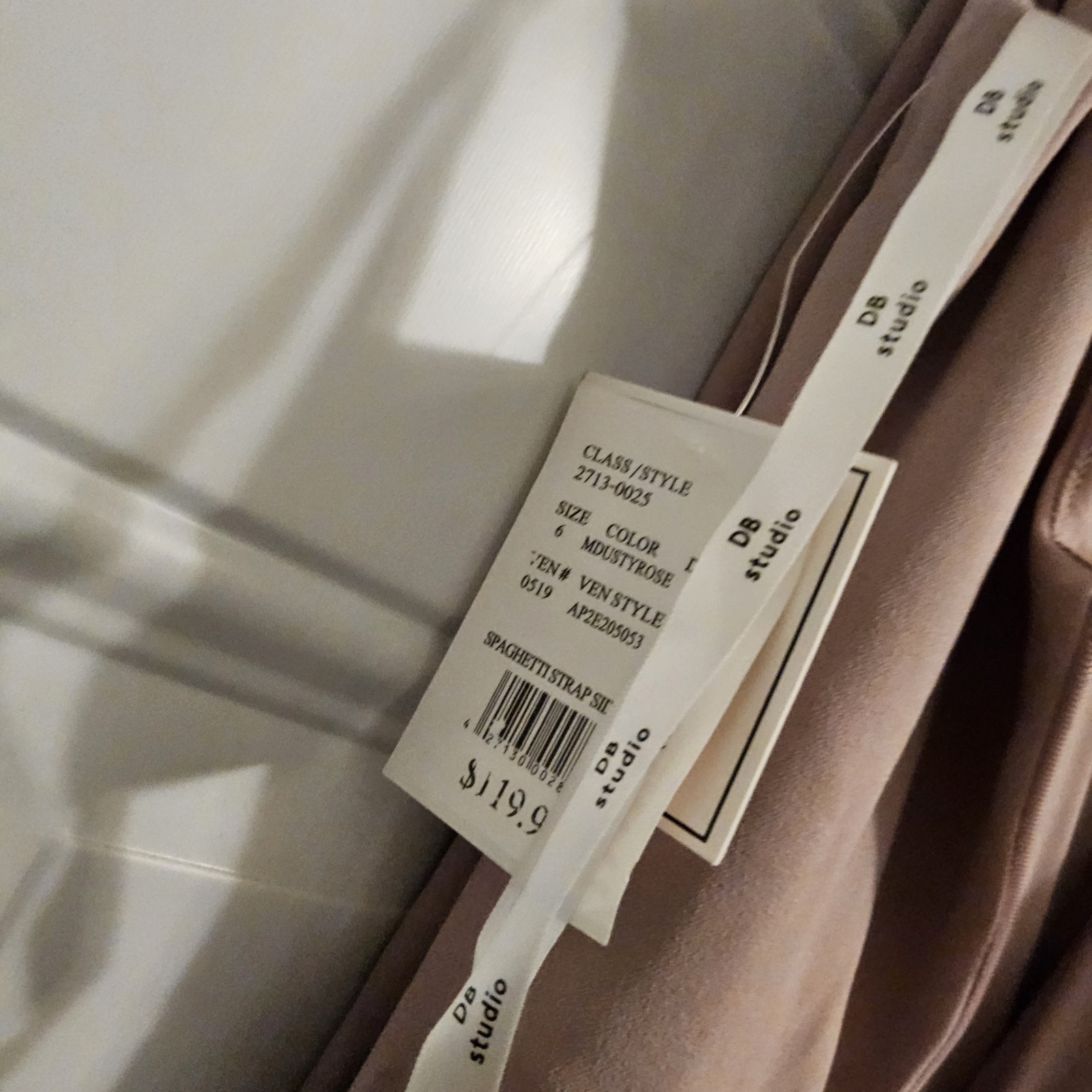 DB Studio Dusty Rose V-Neck Adjustable Strap Draped Maxi Dress Size 6