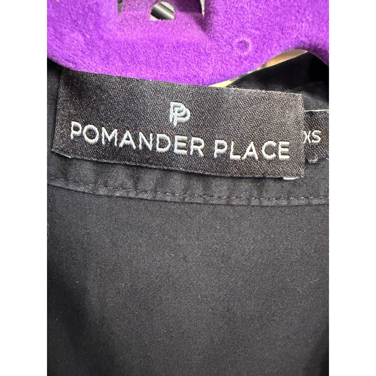 Pomander Place Kayla Midi Shirt Dress Button Front Black Women’s XS Classic