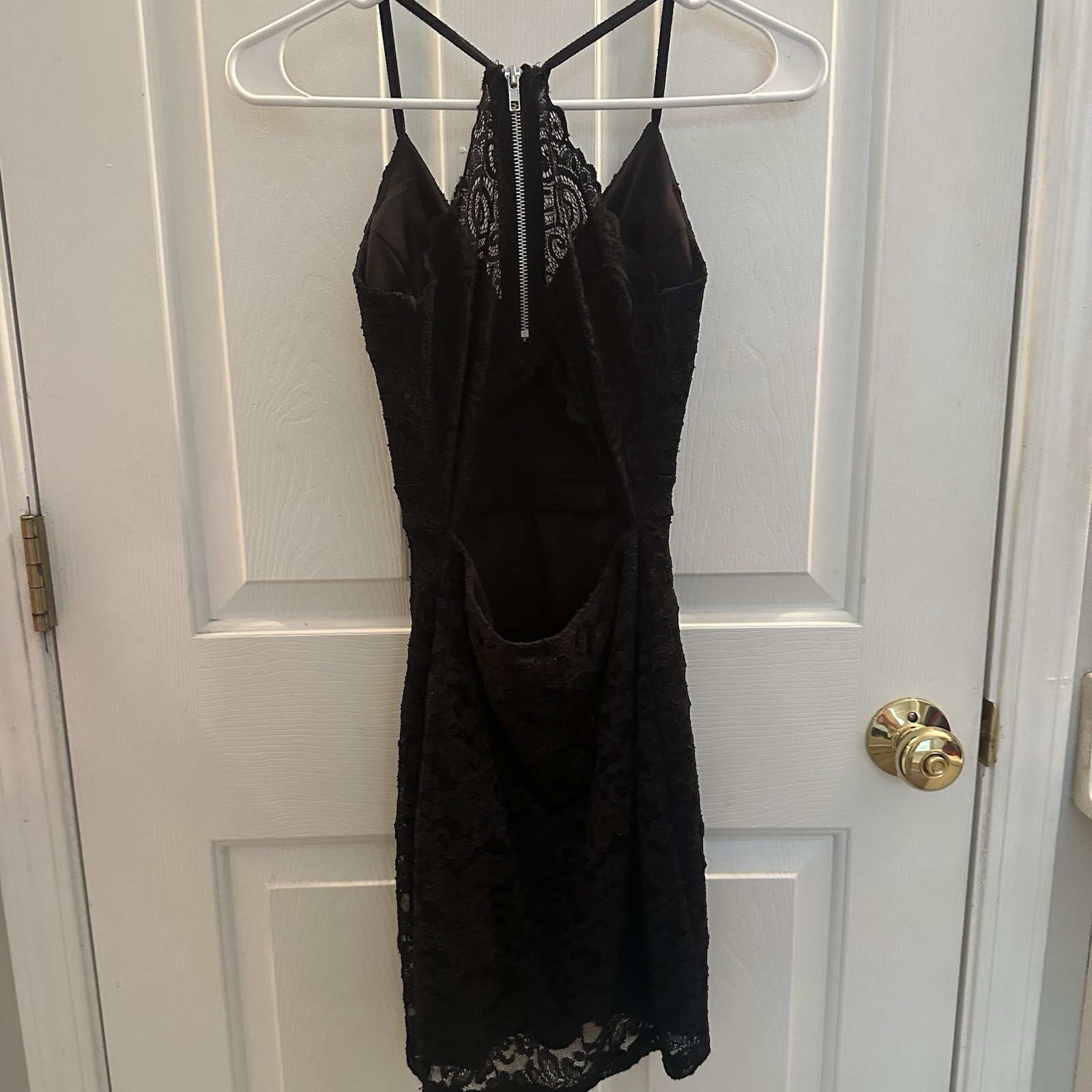 Windsor Black Floral Lace V-Neck Sleeveless Lined Bodycon Mini Dress XS