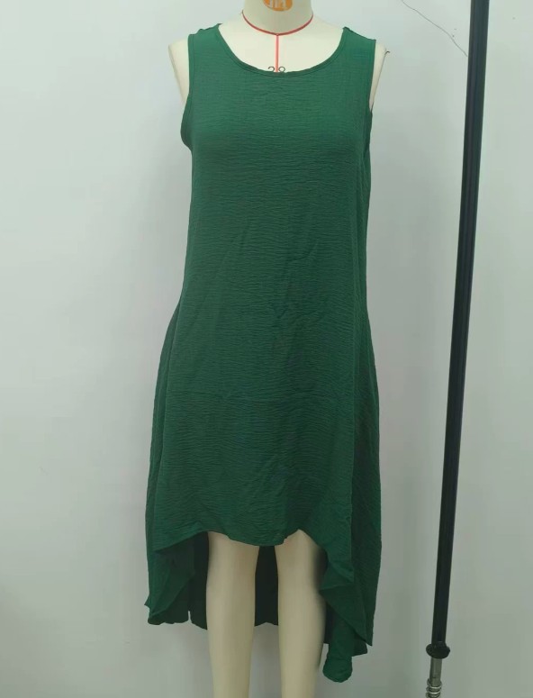 Women Sleeveless High Low Hem Loose Vacation Swing Sundress