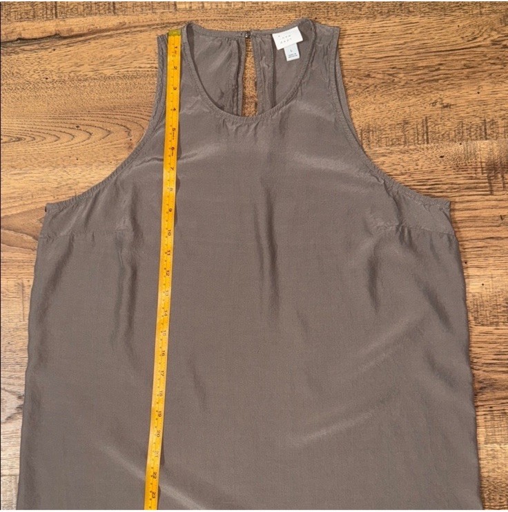 A New Day L Brown Solid Maxi Dress Long Round Neck Sleeveless Hook & Eye
