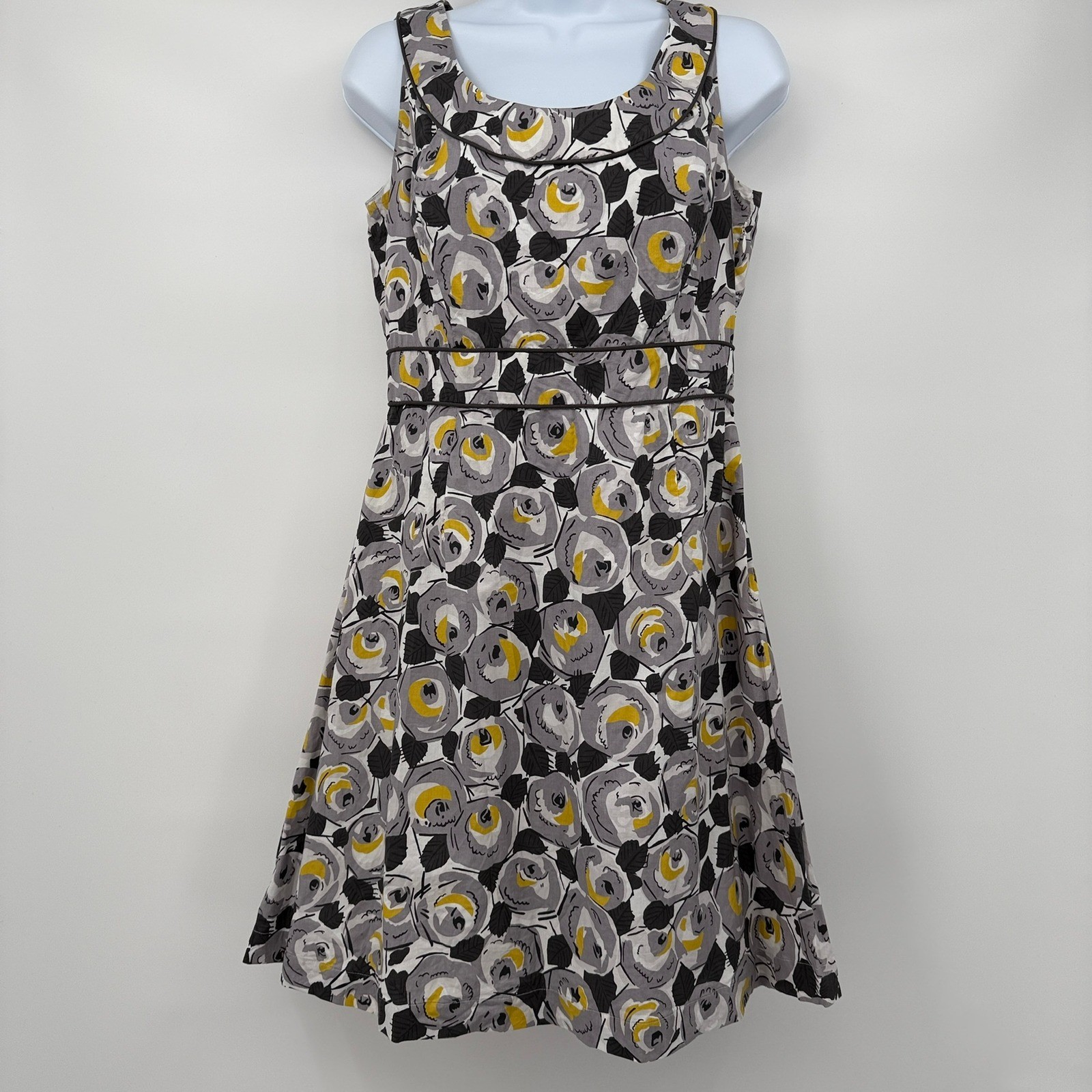 Vtg Boden Floral Print Dress Sleeveless Cotton Fairy Casual Party Sz 10 L Y2K