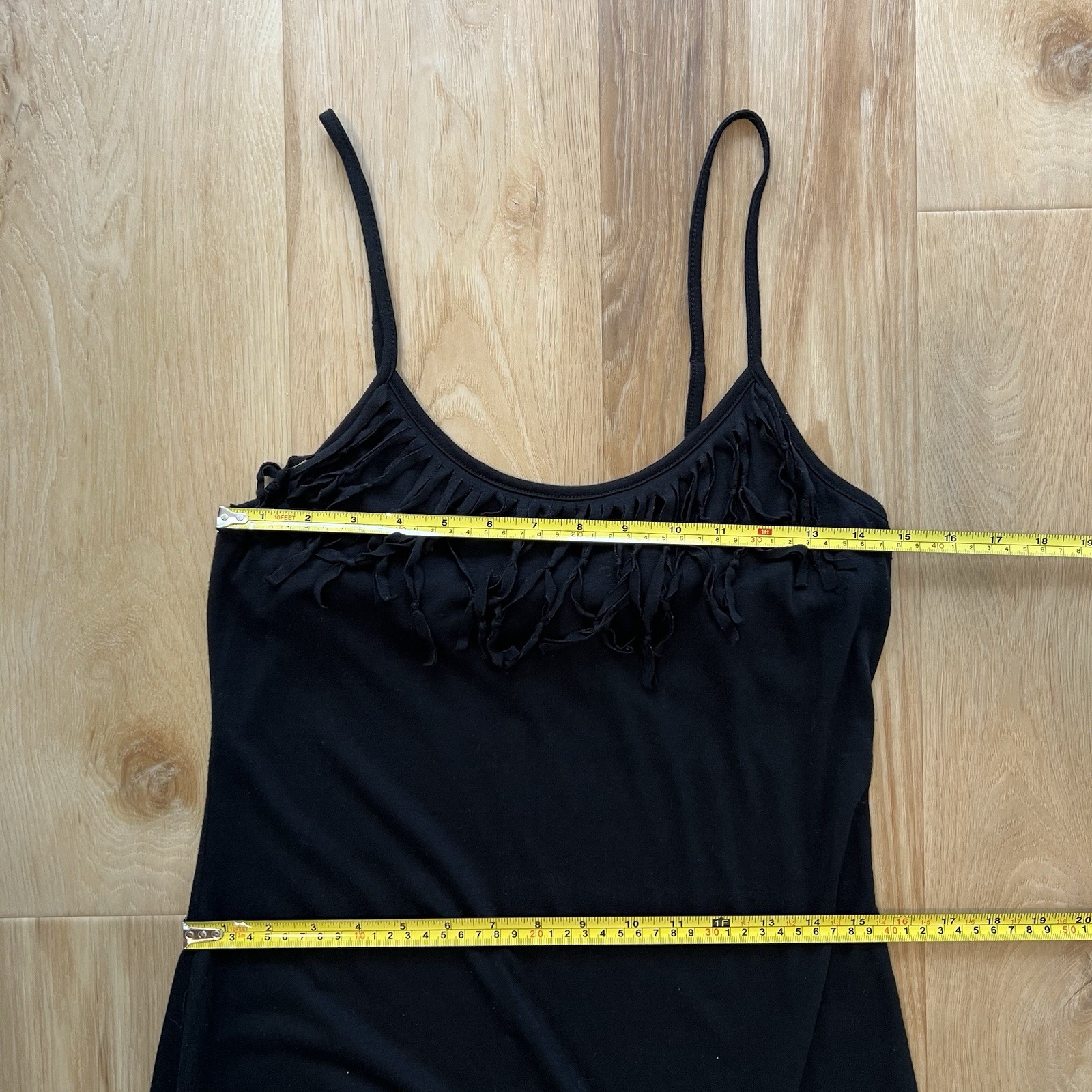 Miken Swim Black Maxi Dress with Fringe Size Medium