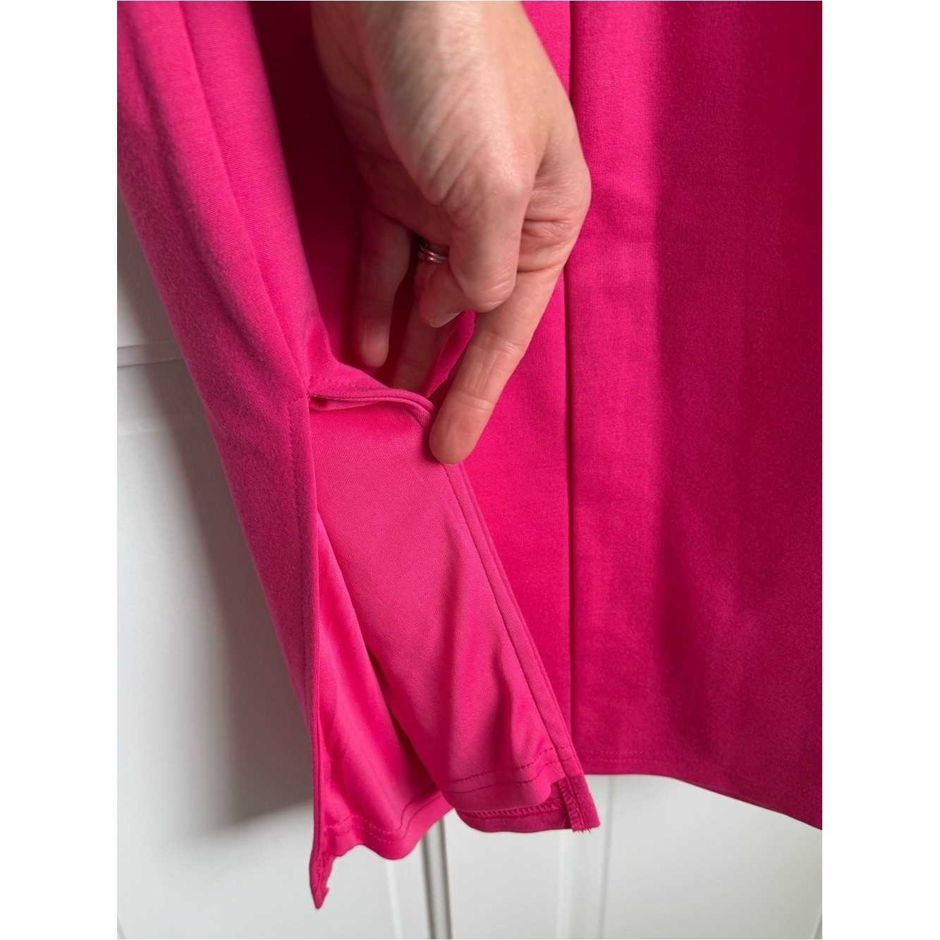 Lulus Hot Pink Bodycon Midi Dress Sleeveless Side Slit Medium