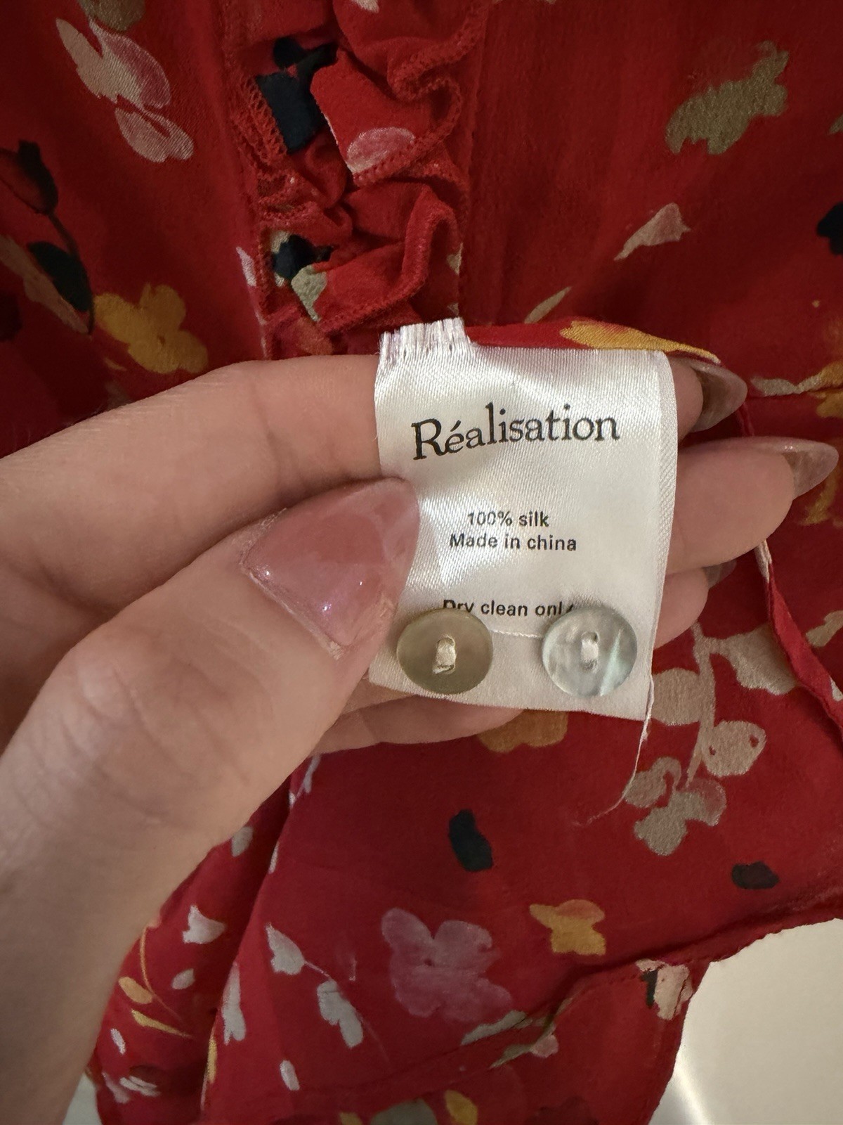 Realisation Par ‘The Julia’ Rouge Fleur 100% Silk Floral Mini Dress – Size M