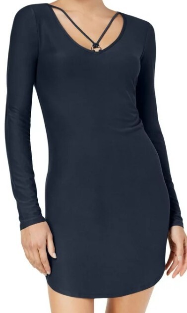Planet Gold Juniors Blue Nights Strap-Detailed Soft Bodycon Dress Size Xsmall