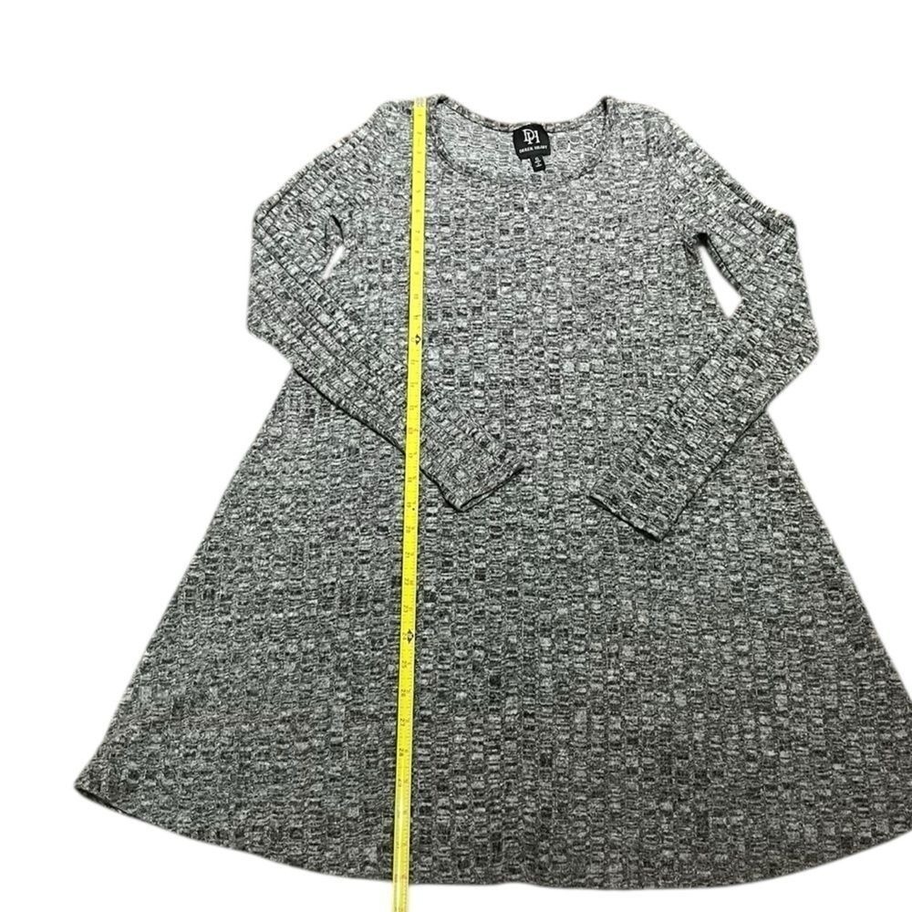 Derek Heart Women’s Heathered Ribbed Gray Long Sleeve Dress, Size S