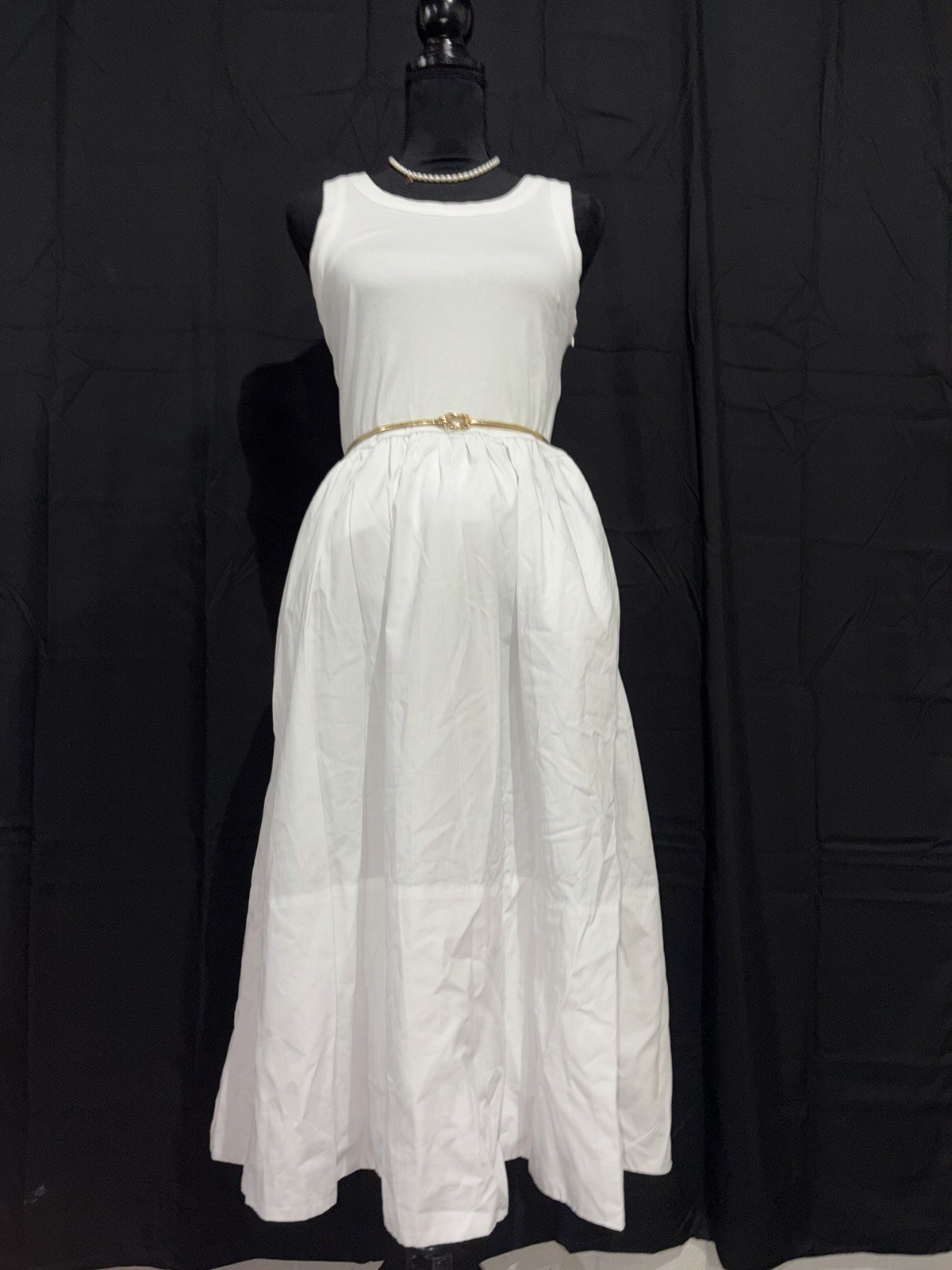 Free Assembly White Tank Midi Dress Size M NWT