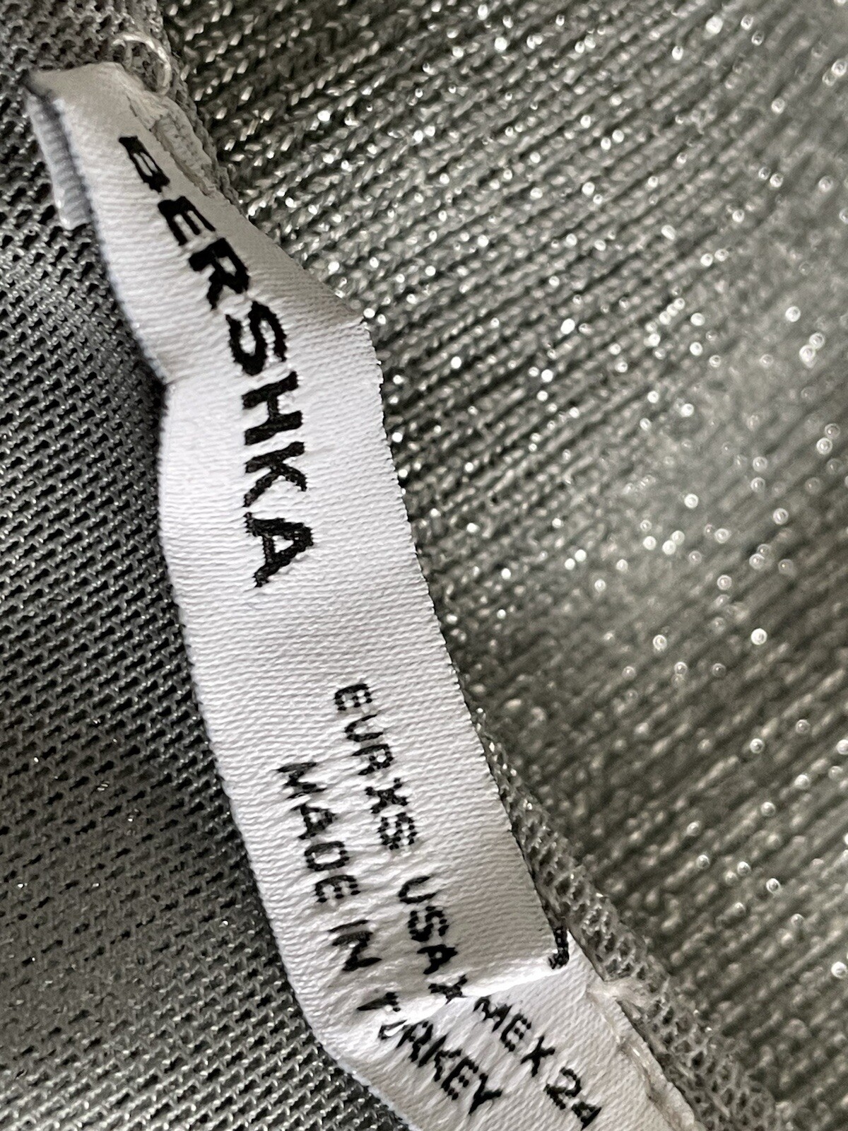 Ladies Silver Grey BERSHKA Sleeveless Sparkle Strap Mini Party Dress – Size XS