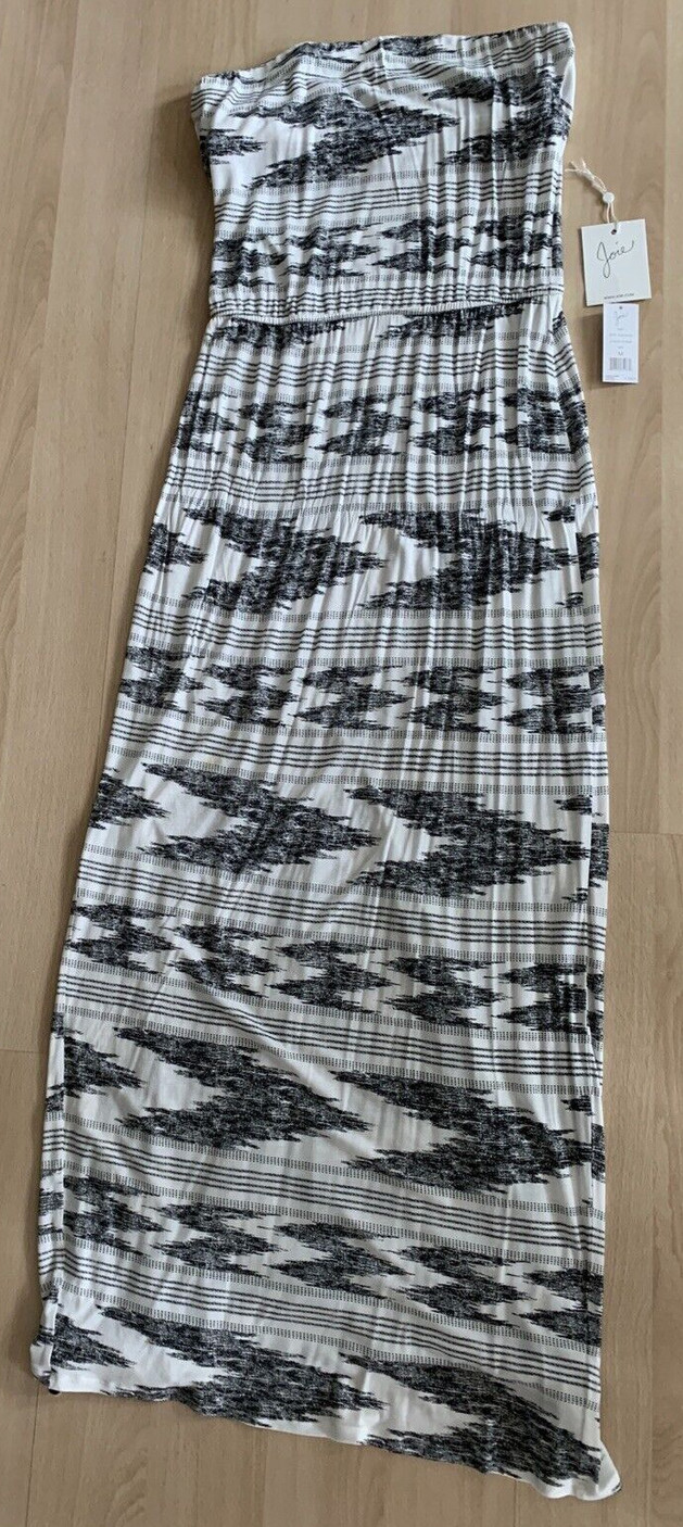 NWT Joie Piah Size M Strapless Maxi Dress Black and White with $228 pricetag
