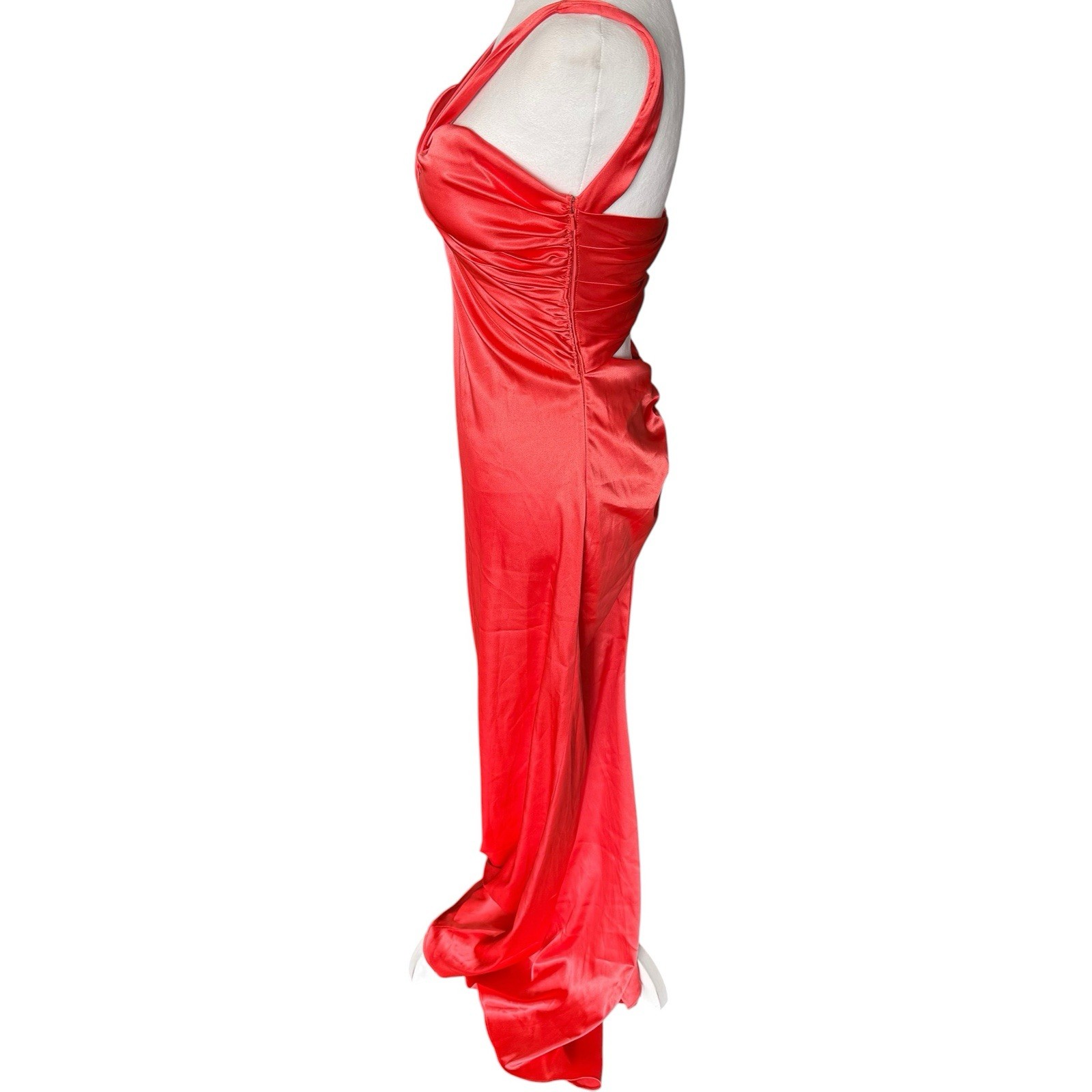 VTG Y2K Red Satin Mermaid Maxi Gown Zum Zum Dress Niki Livas Prom Evening 90s