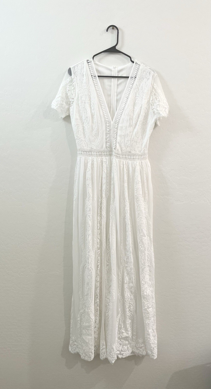 Women’s White Lace Boho Maxi Dress