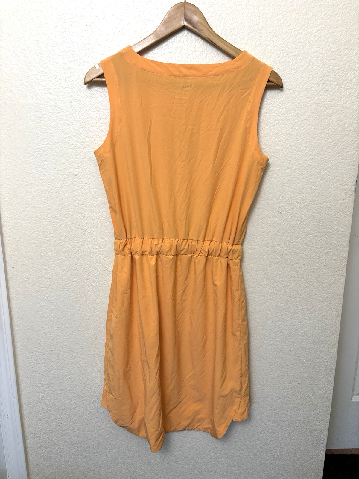 Athleta Marigold Sleeveless Fit & Flare Dress Elastic Waist Athleisure Travel