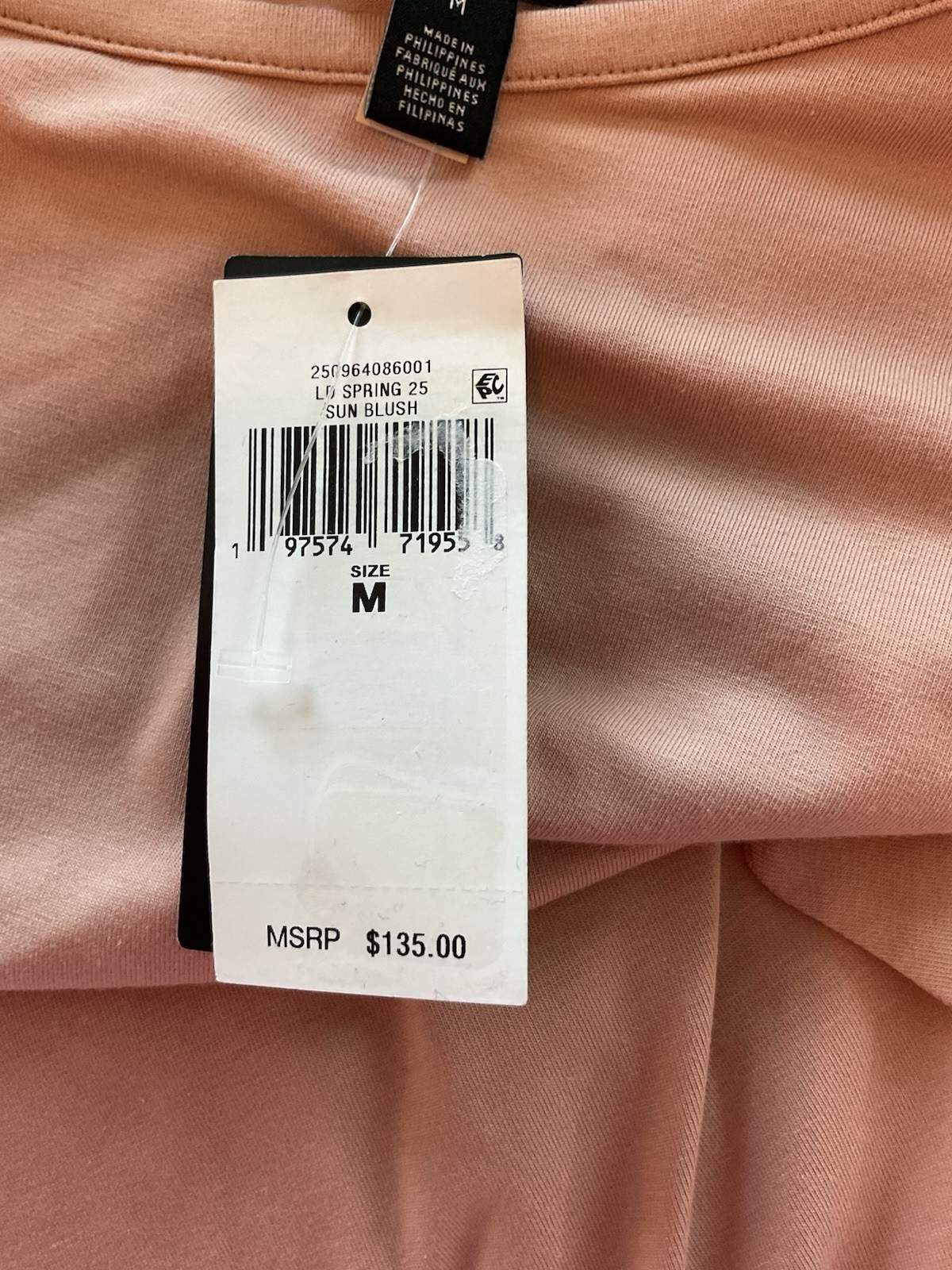NWT Lauren Ralph Lauren Blush Pink Side Tie Sheath Midi Dress Medium