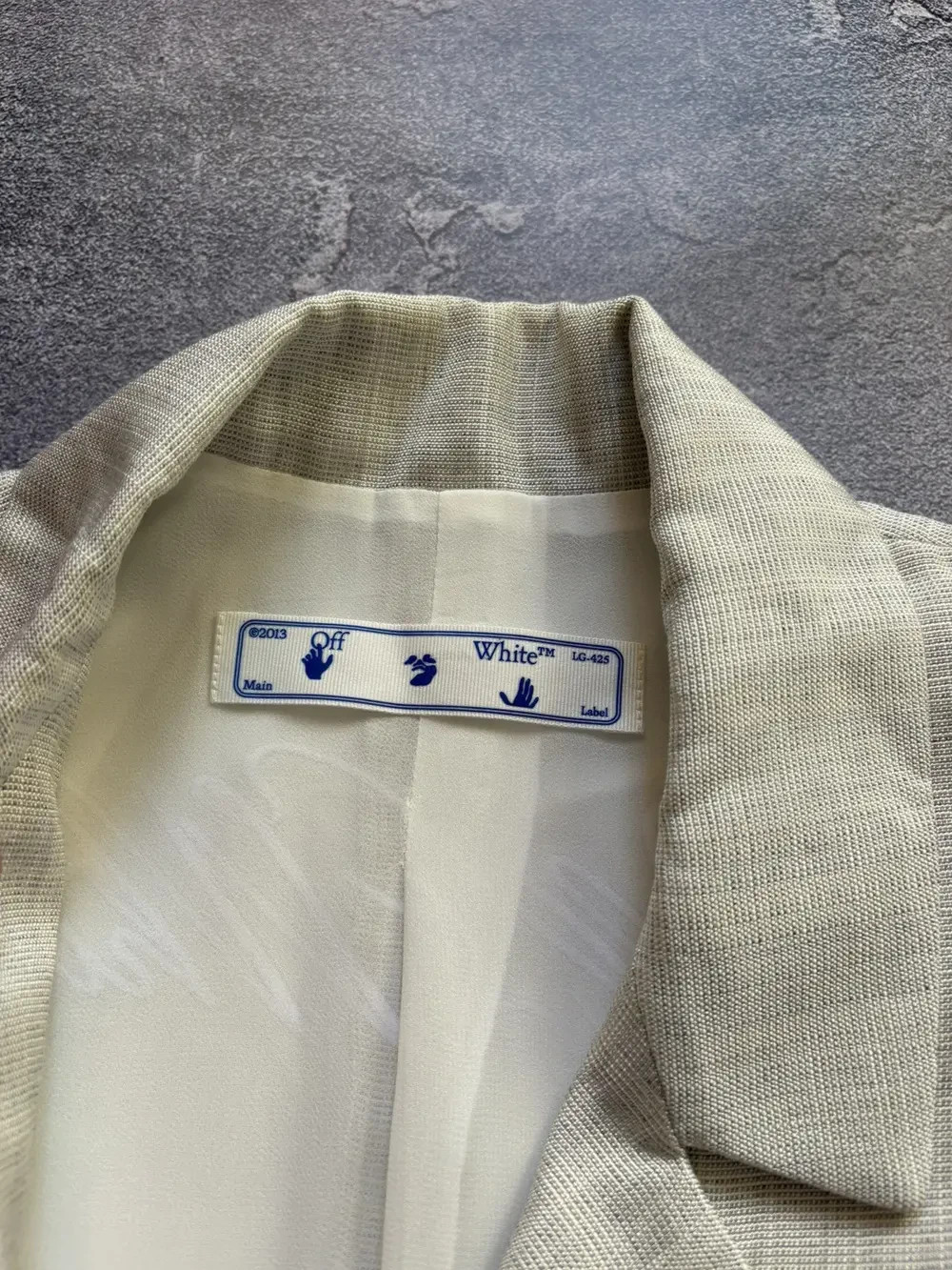 Rare OFF-WHITE Luxury Embroidered Big Logo Zip Up Blazer Dress Size 40