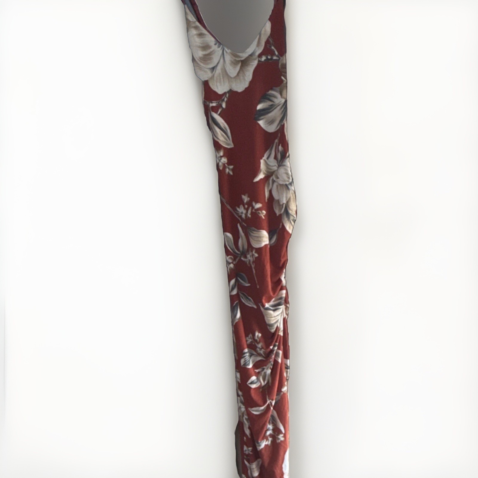 Windsor Red White Floral asymmetrical Dress, XS, Blended Fabric