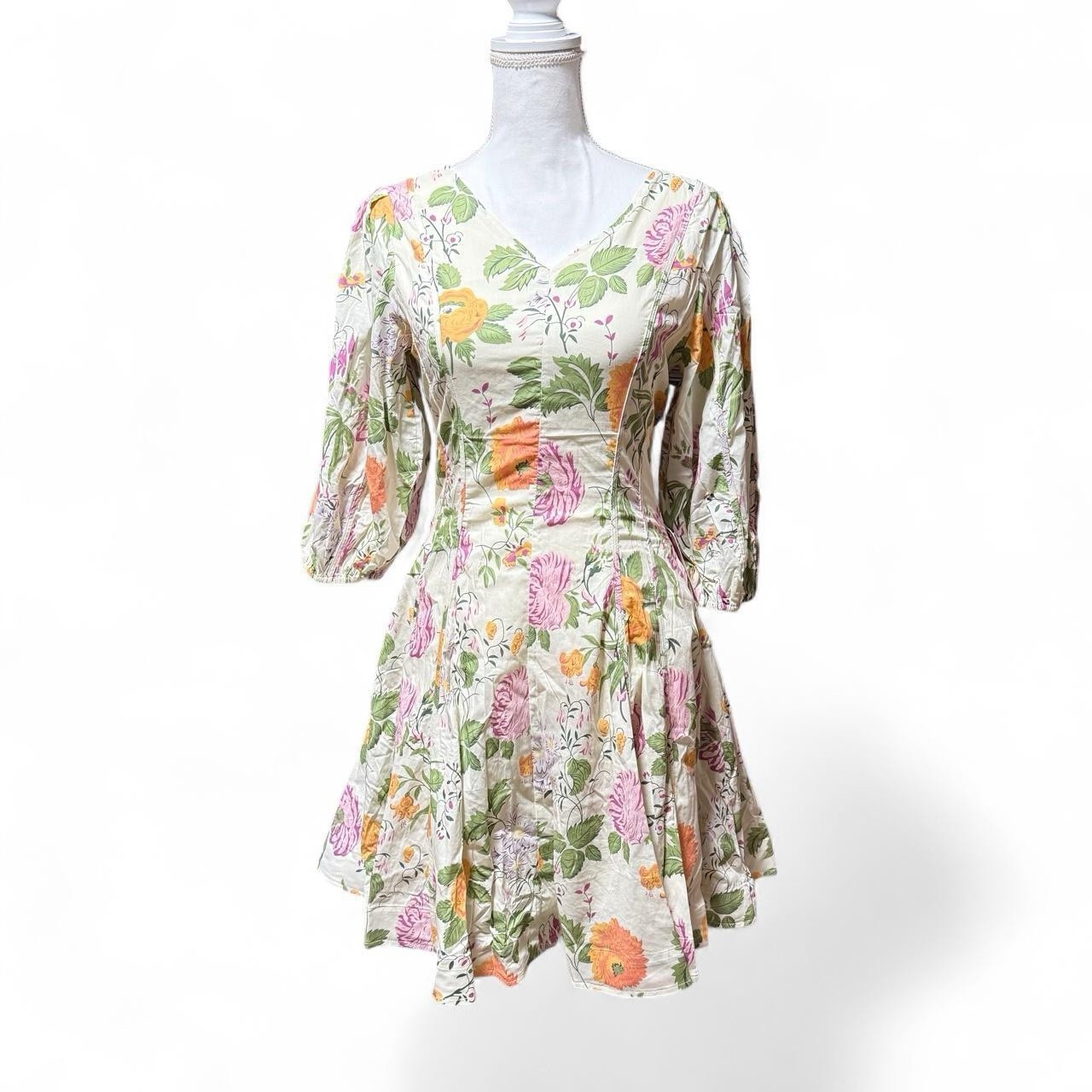 NWT Ivy City Co Leah Dress Size 8 Floral Cottagecore Cotton Pockets Midi Dress