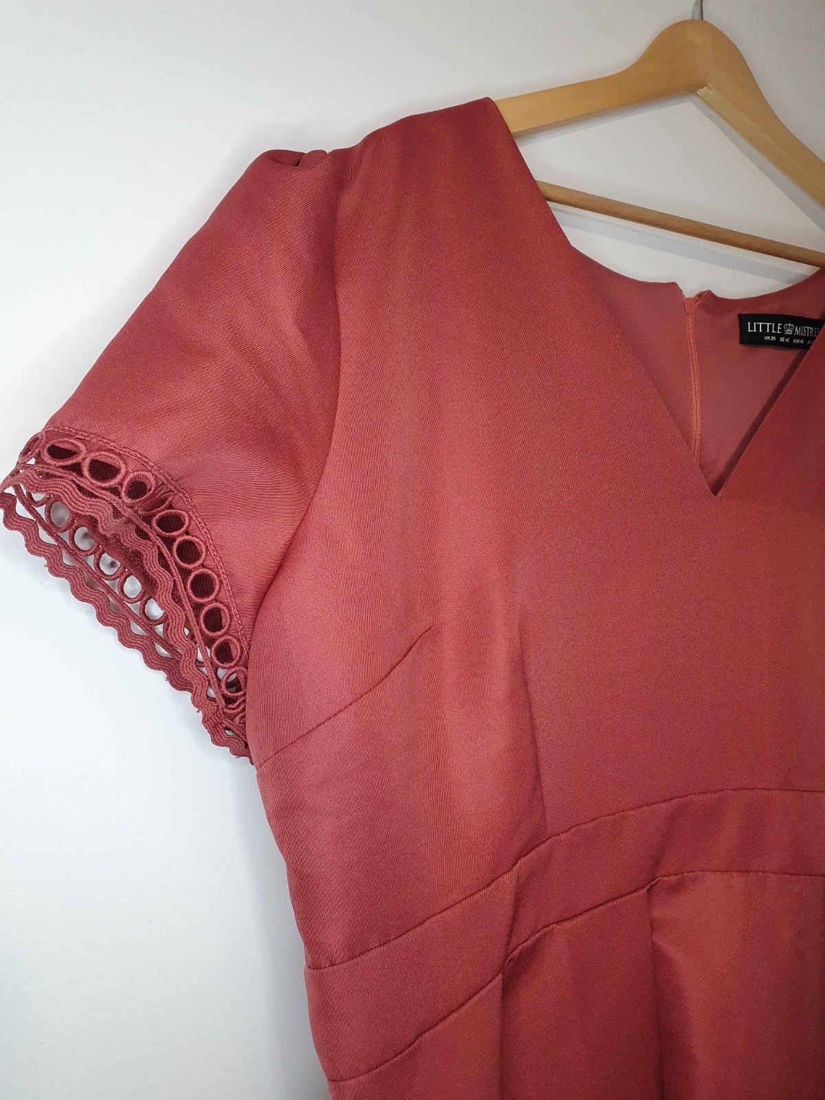 Little Mistress Dress Terracotta / Deep Coral Size UK 20