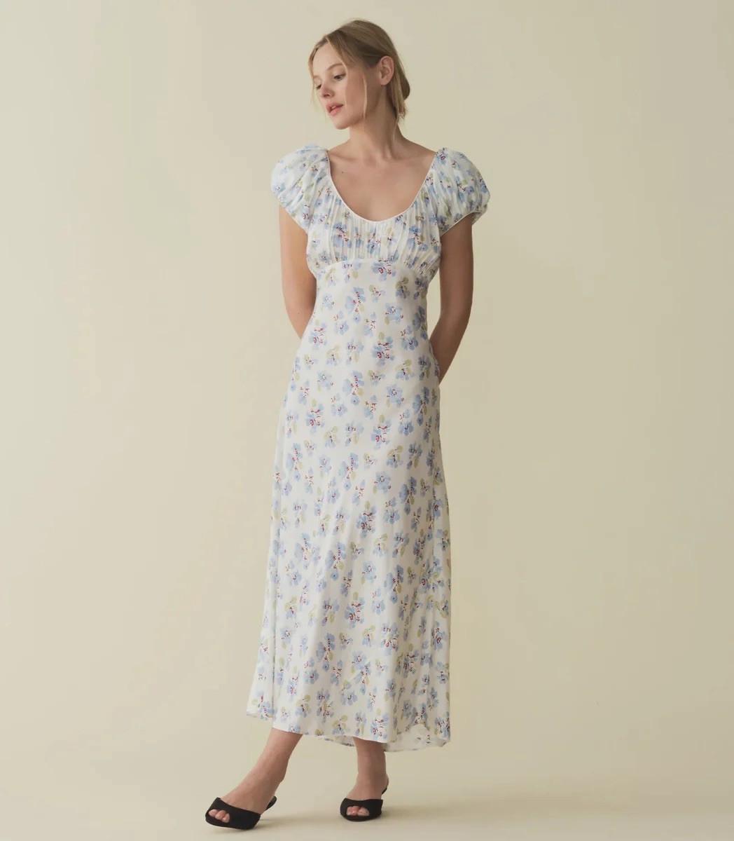 Doen Florencia Midi Dress Silk & Viscose Size XS
