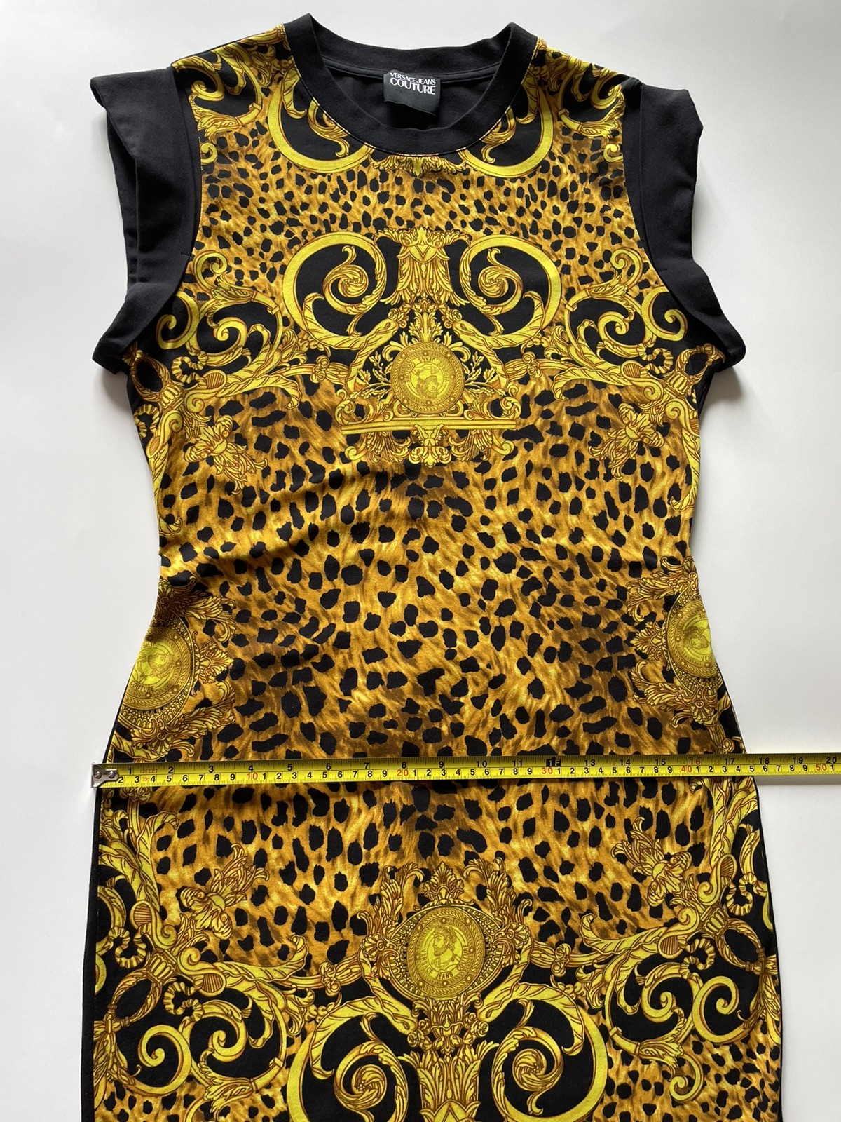 Versace Jeans Couture Dress Baroque Logo Print Jersey Size M