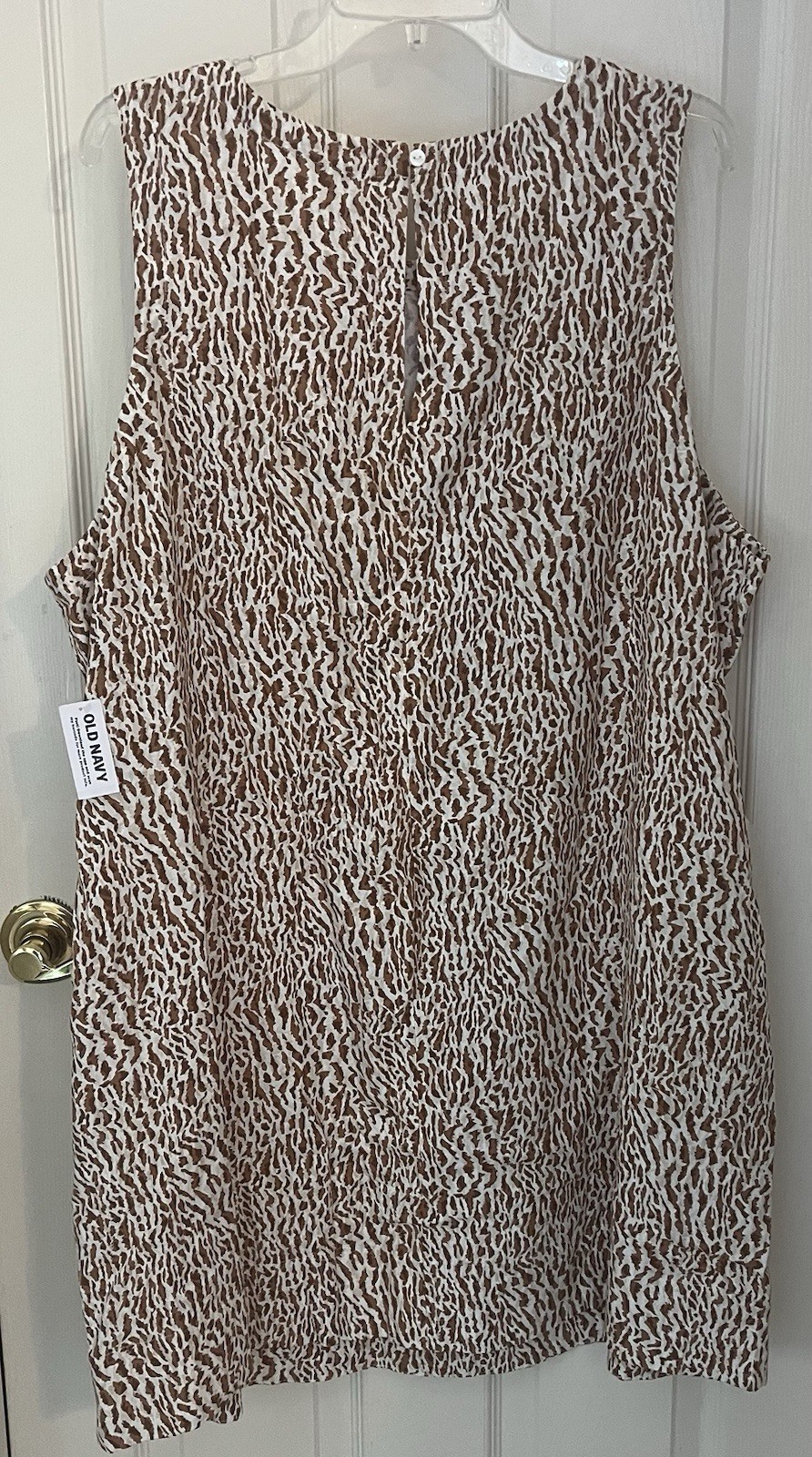 Cheetah All Over Print Linen-Blend Mini Shift Dress AP2 Layer Women’s XXL NWT