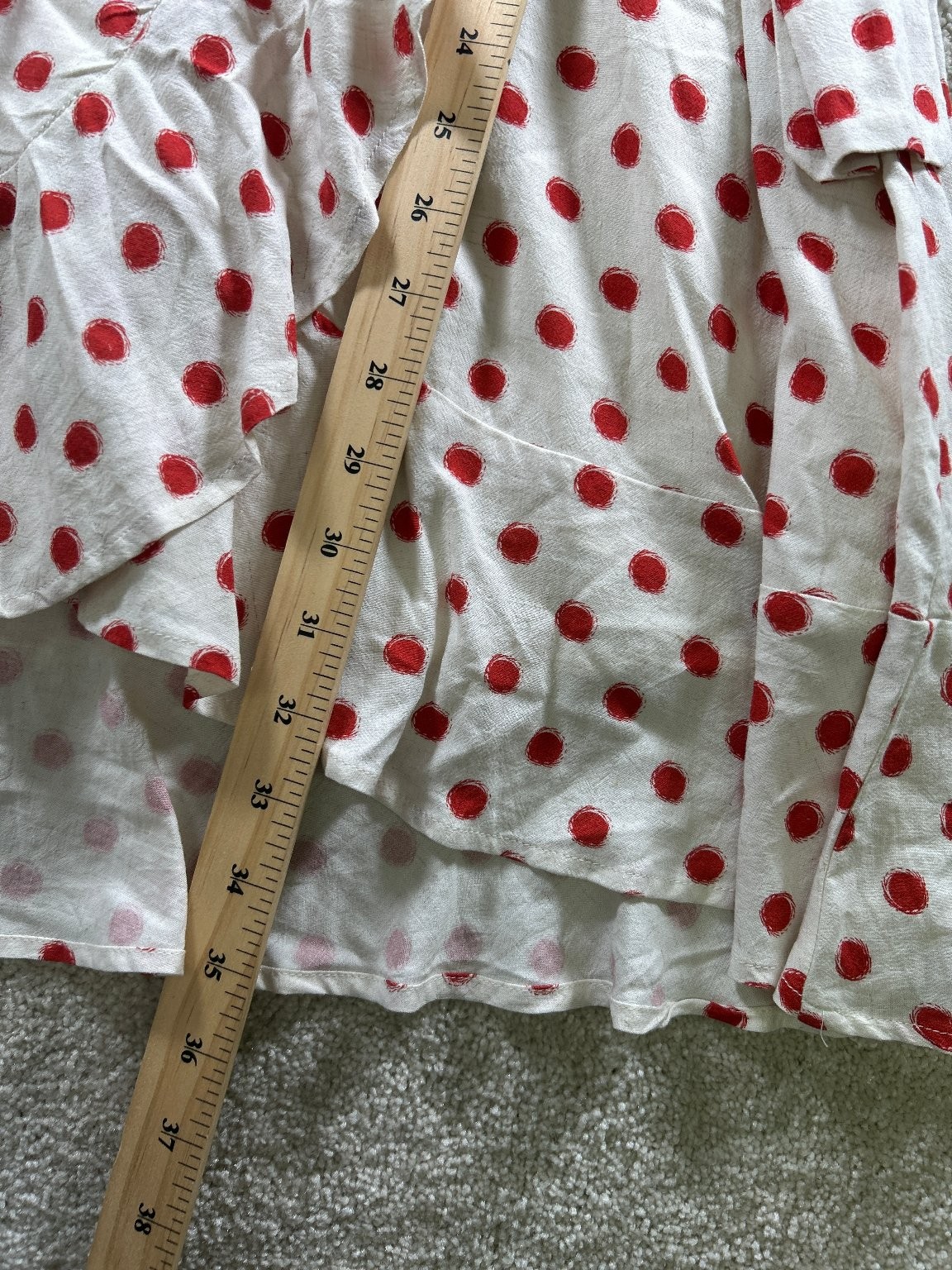 Blu Pepper Women’s Polka Dot Wrap Dress Medium Linen Rayon