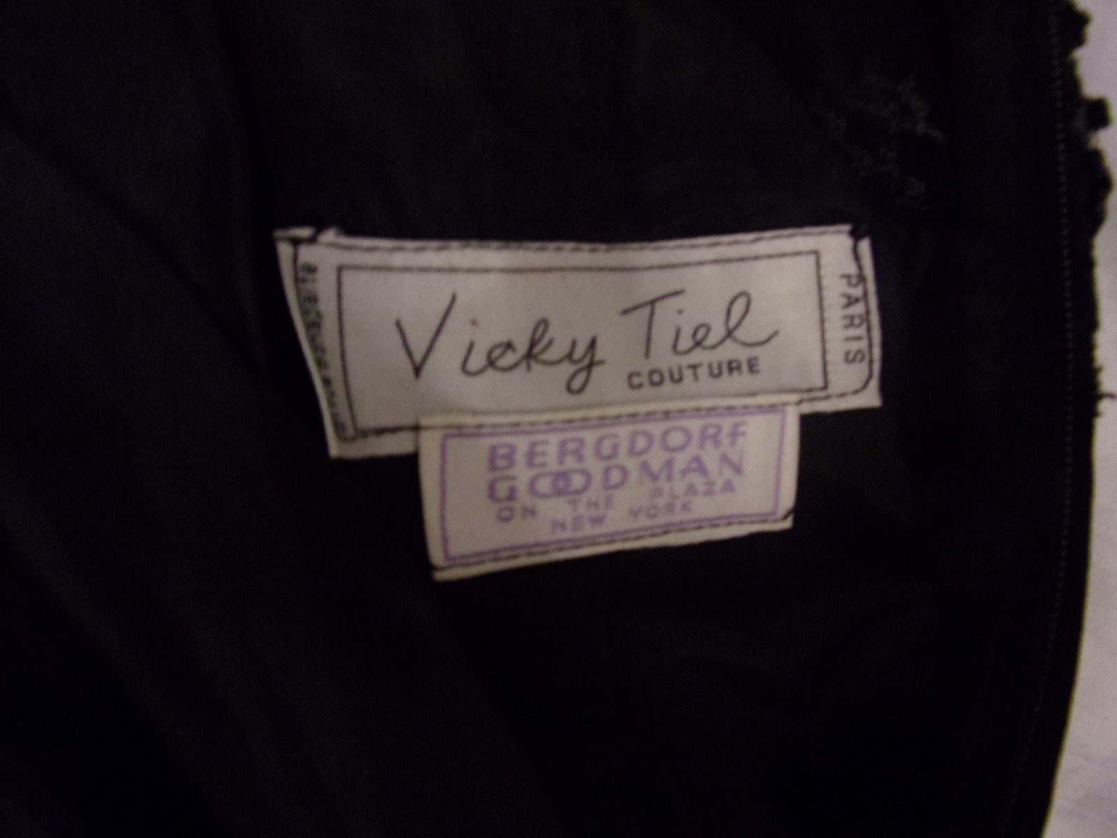Vicky Tiel Couture Bergdorf Goodman Little Black Dress Beaded Trim 2/4 STUNNING