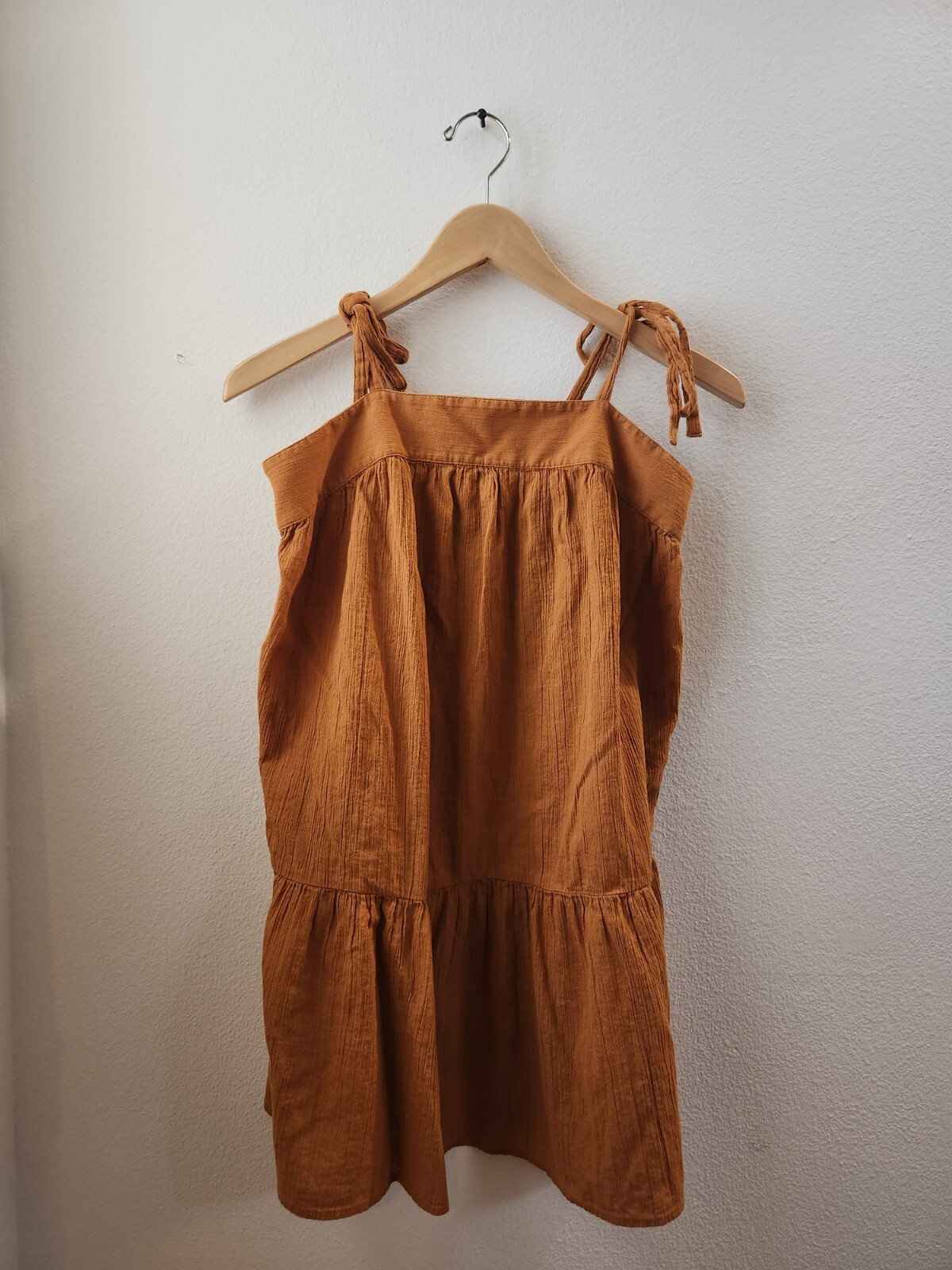 LOFT Beach Tie Strap Swing Dress Burnt Orange Size Small