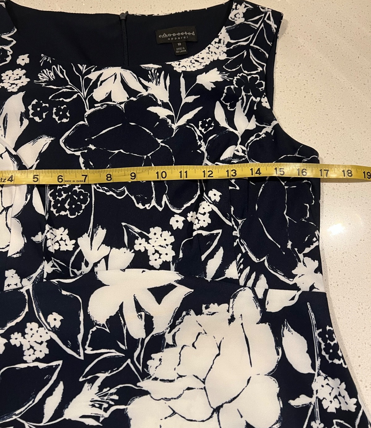 Connected Apparel Dress Size 10 Floral All Over Print Fit and Flare Sleeveless