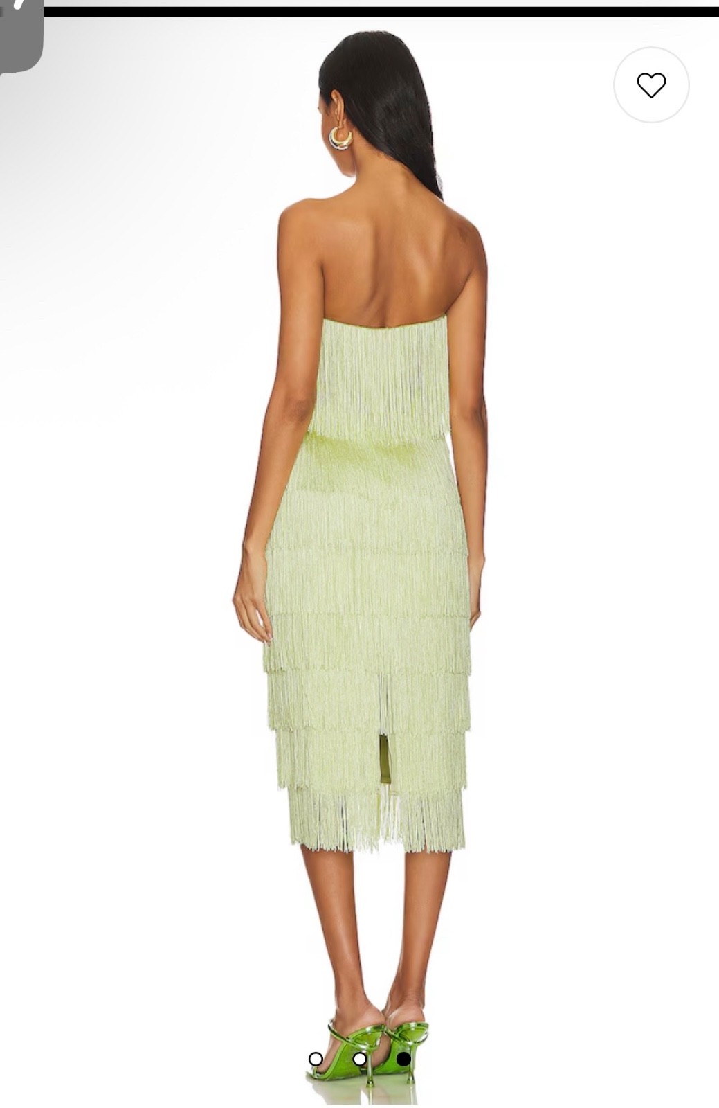 X Revolve Marquise Fringe XS Midi Dress in Honeydew House of Harlow 1960