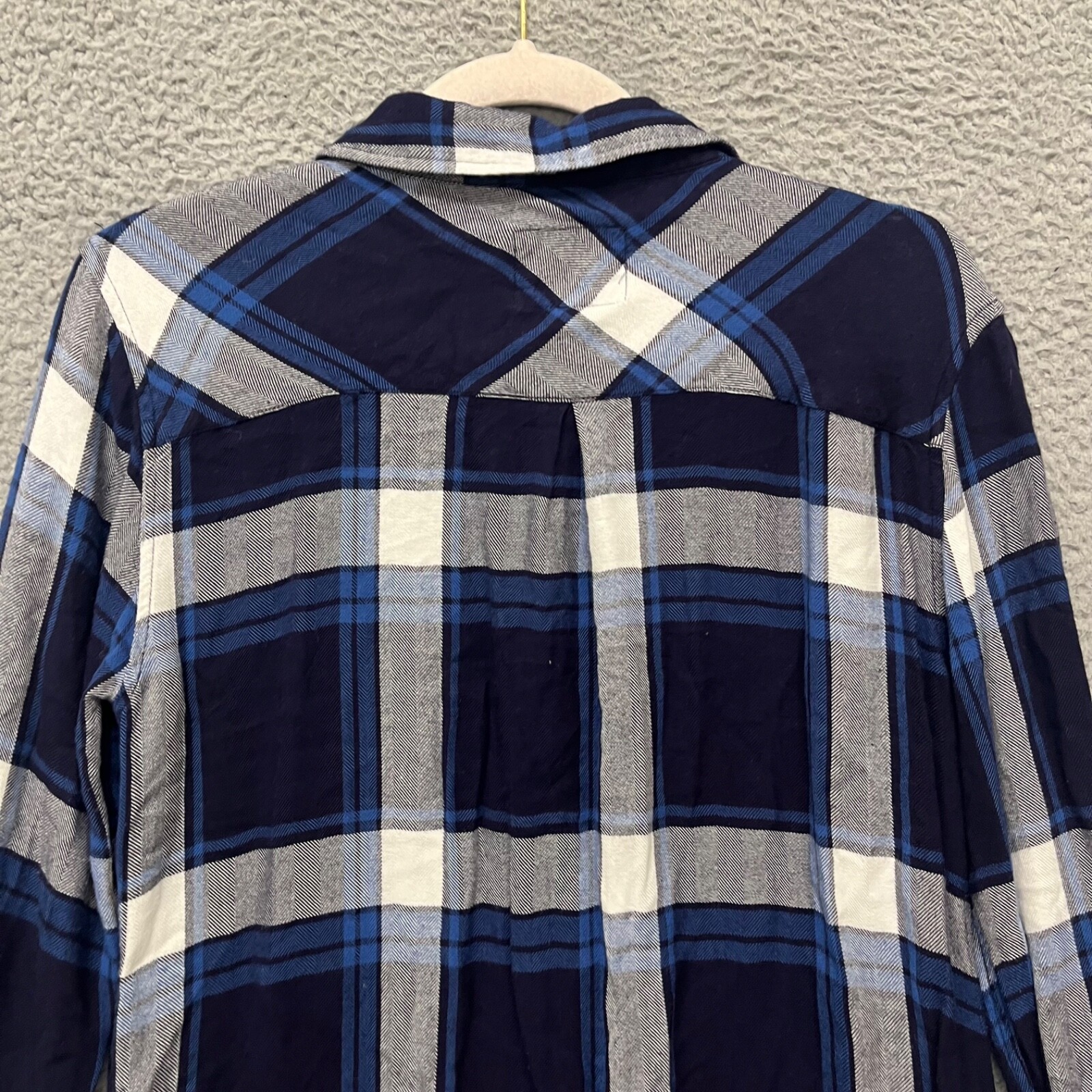 Rails Womens S Blue Plaid Flannel Tunic Shirt Dress Lumberjack Fall