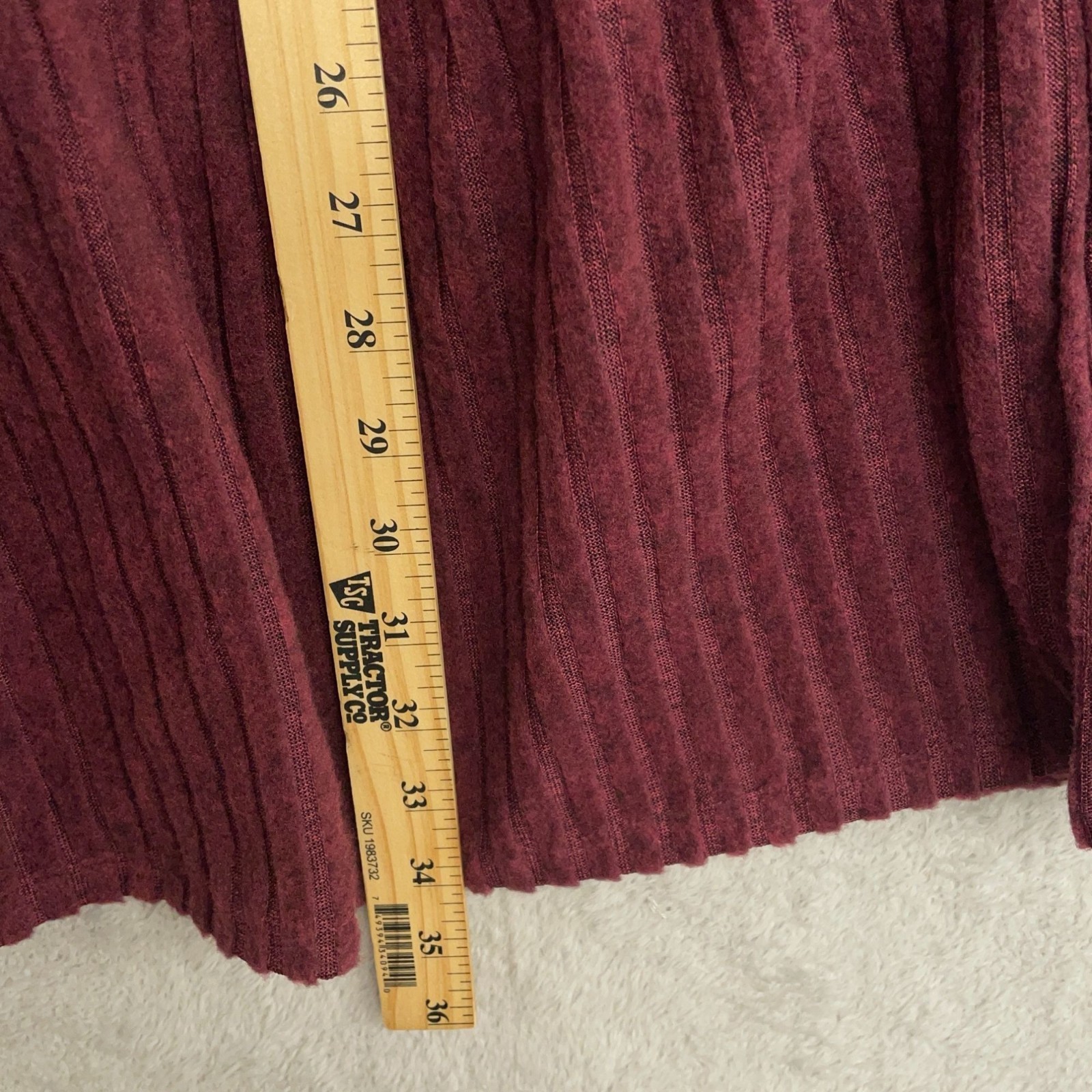 NWT FRYE Women’s XS Ribbed Burgundy Long Sleeve Tiered Sweater Dress J1964