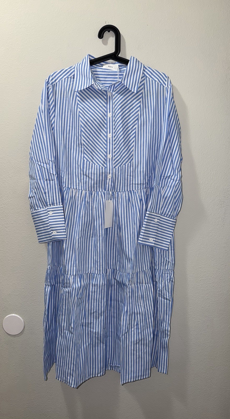 Maye Dress jasmine shirt dress Maye The Label Blue Striped M Petite Quiet Luxury