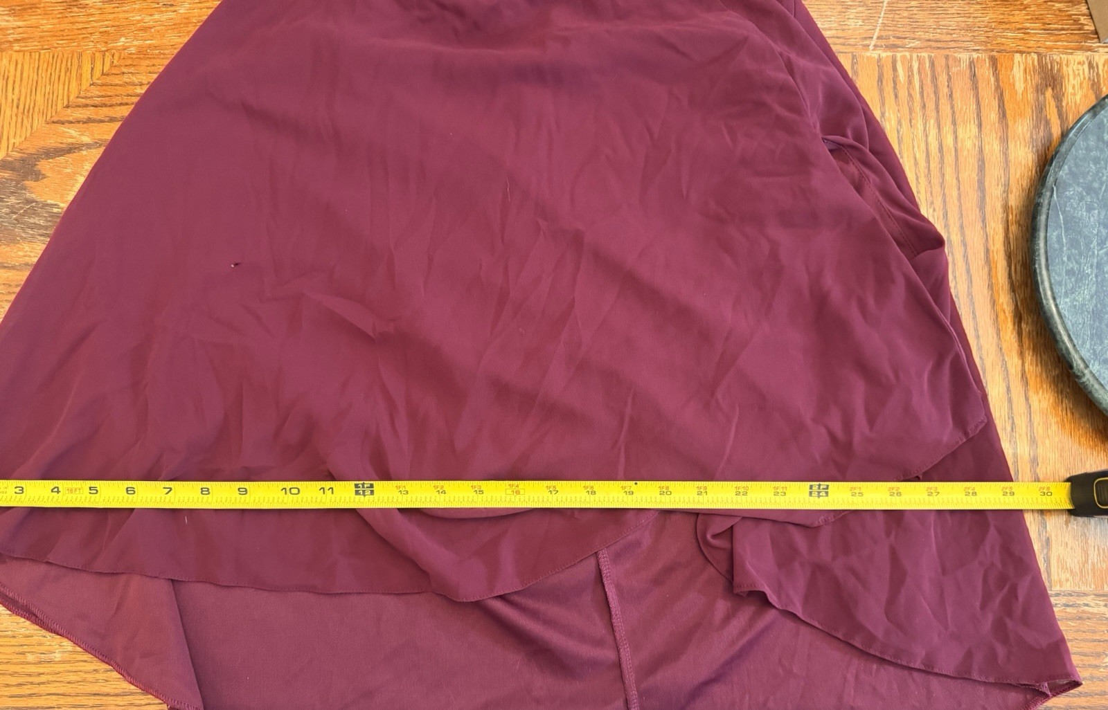 Lulus Women’s XL Burgundy Fit & Flare Chiffon Hi-Low Flutter Sleeve Zip