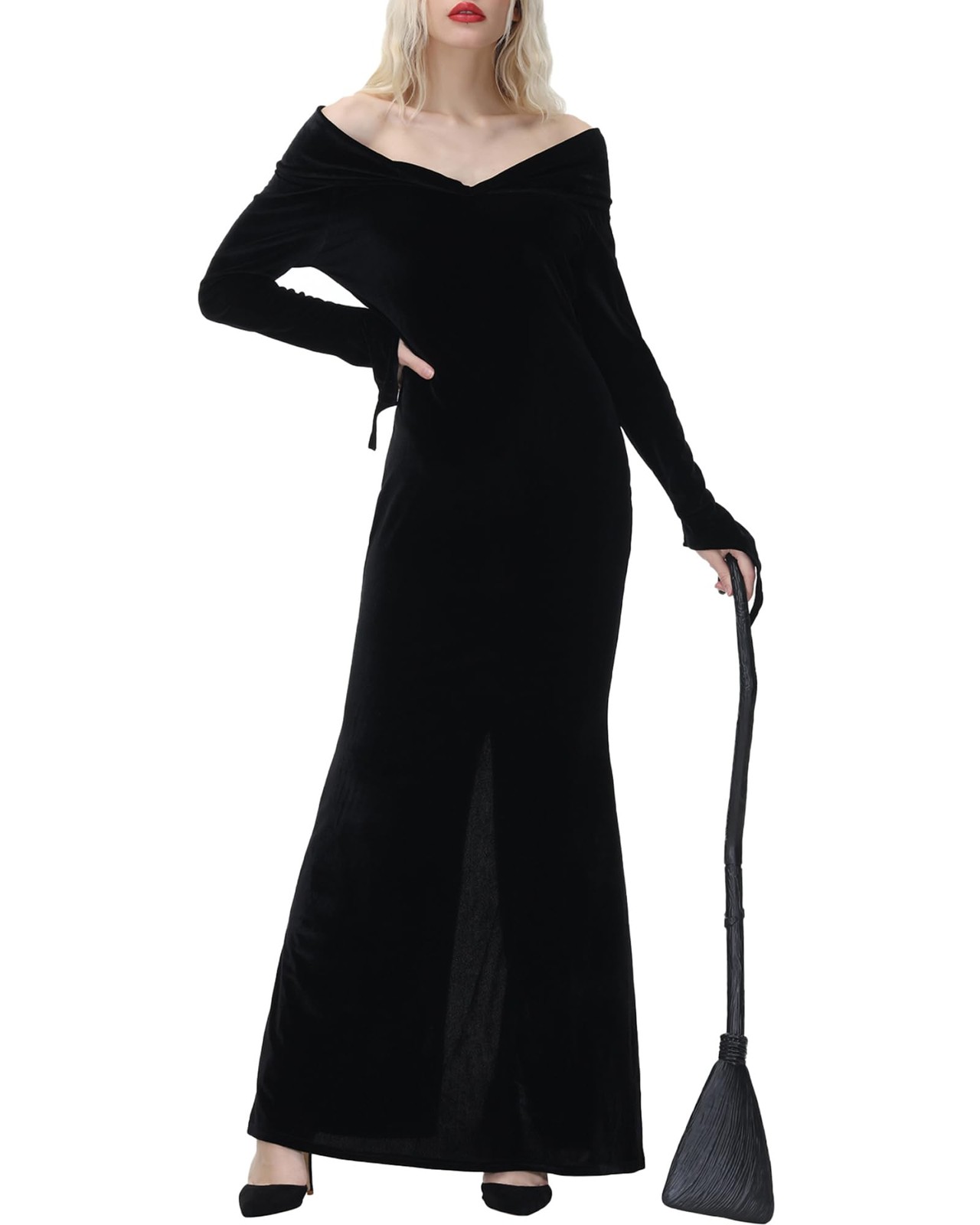 NANAMEEI Halloween Costume Dress Womens Cosplay Party Festival Gown Black 2XL C