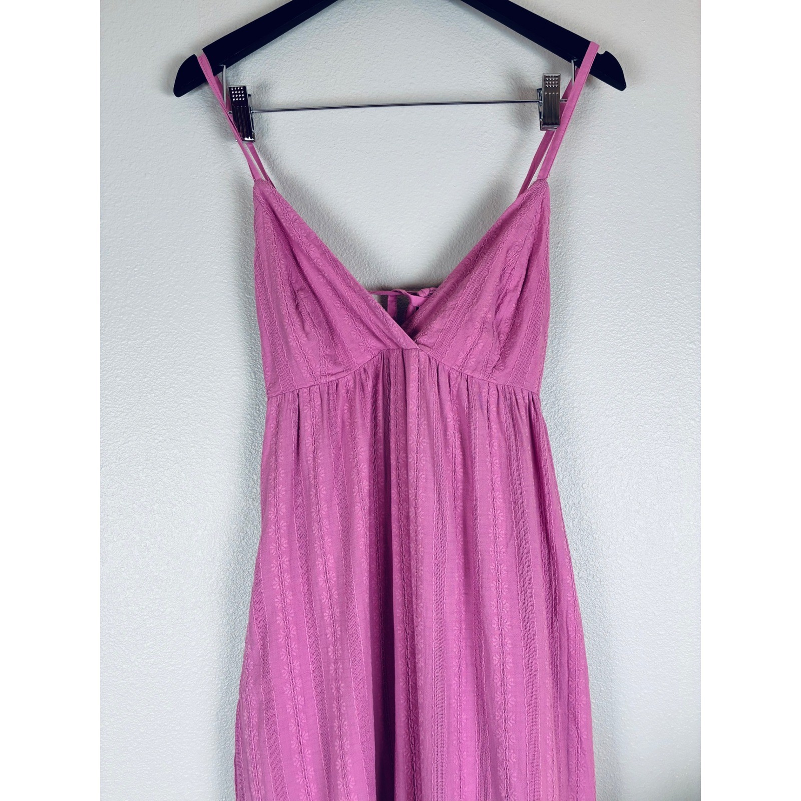 Marine Layer Maxi Dress Kaia S Lilac Dobby Stripe Tie Tiered Boho Resort Cotton