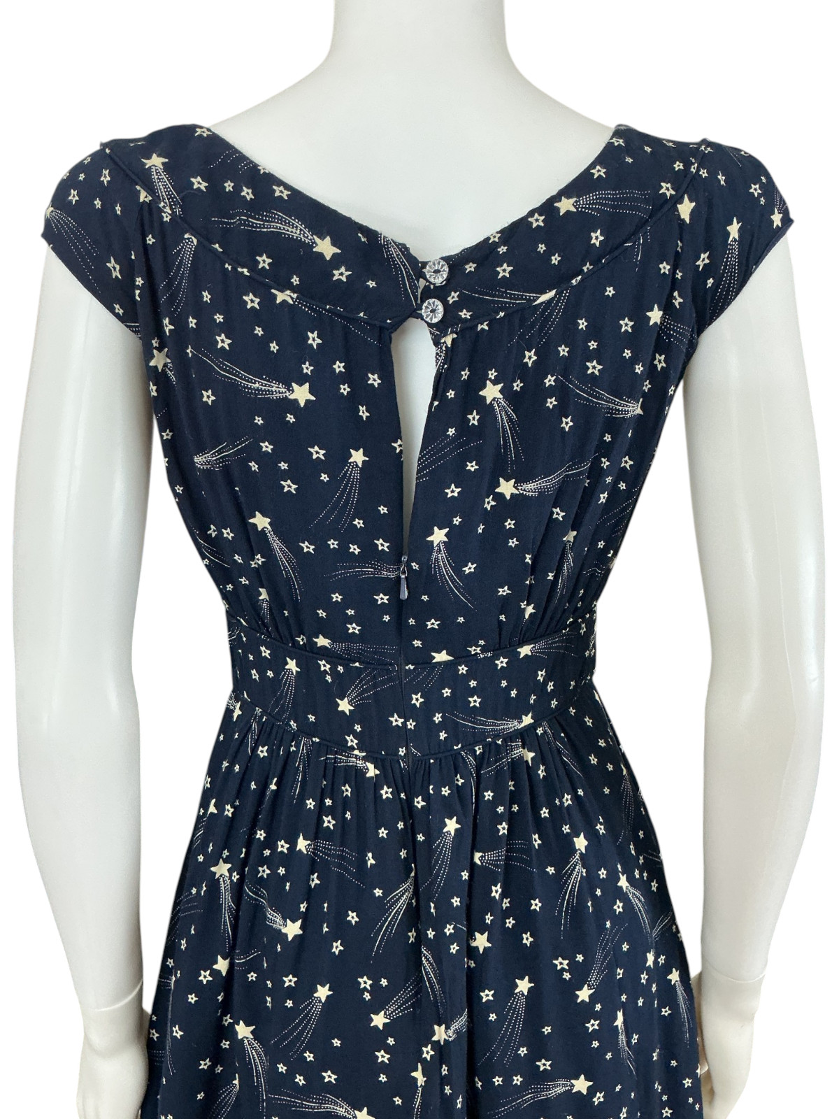 Emily & Fin Modcloth Dress S Navy Shooting Star Celestial Fit & Flare Whimsigoth